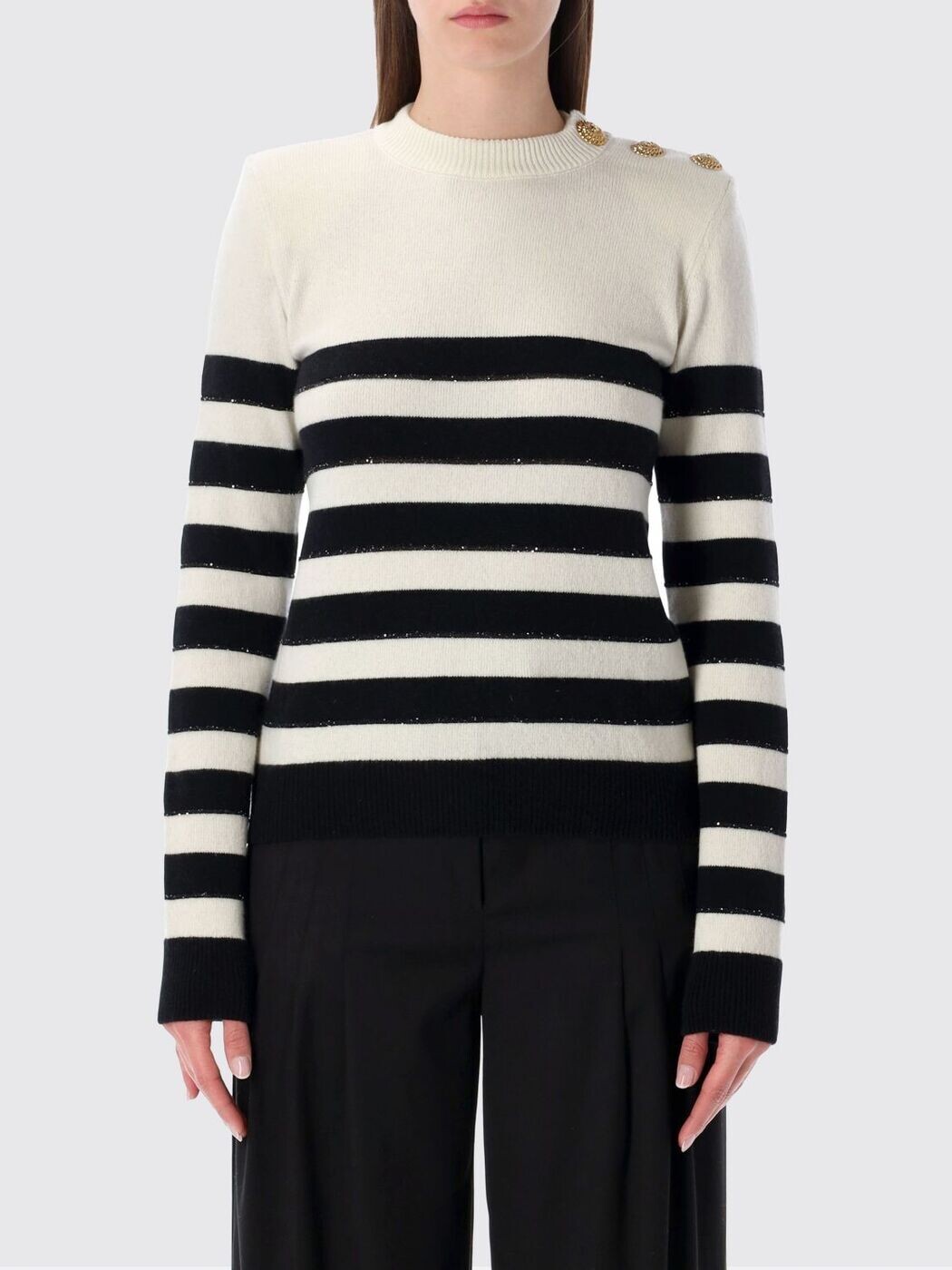 バルマン BALMAIN プルオーバー 編み物御召しもの レディース ベージュ Knitwear GF1KD005KJ60 関税 貨物輸送無料 2026SS gi
