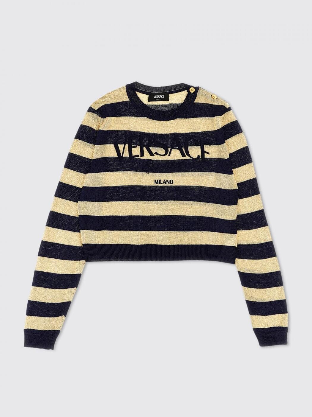 ヴェルサーチェ VERSACE クルーネックジャンパー 編み物お召しもの ガールズ Crew neck jumpers 10137781A09685 関税 貨物輸送無料 2025AW gi