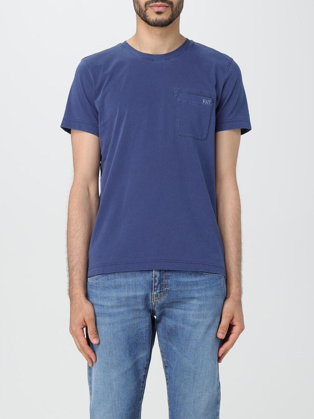 フェイ FAY Tシャツ メンズ ブルー T-shirts NPMB348132TUYK Blue 関税 送料無料 2024SS gi|BRANDSHOP「il Tesoro」