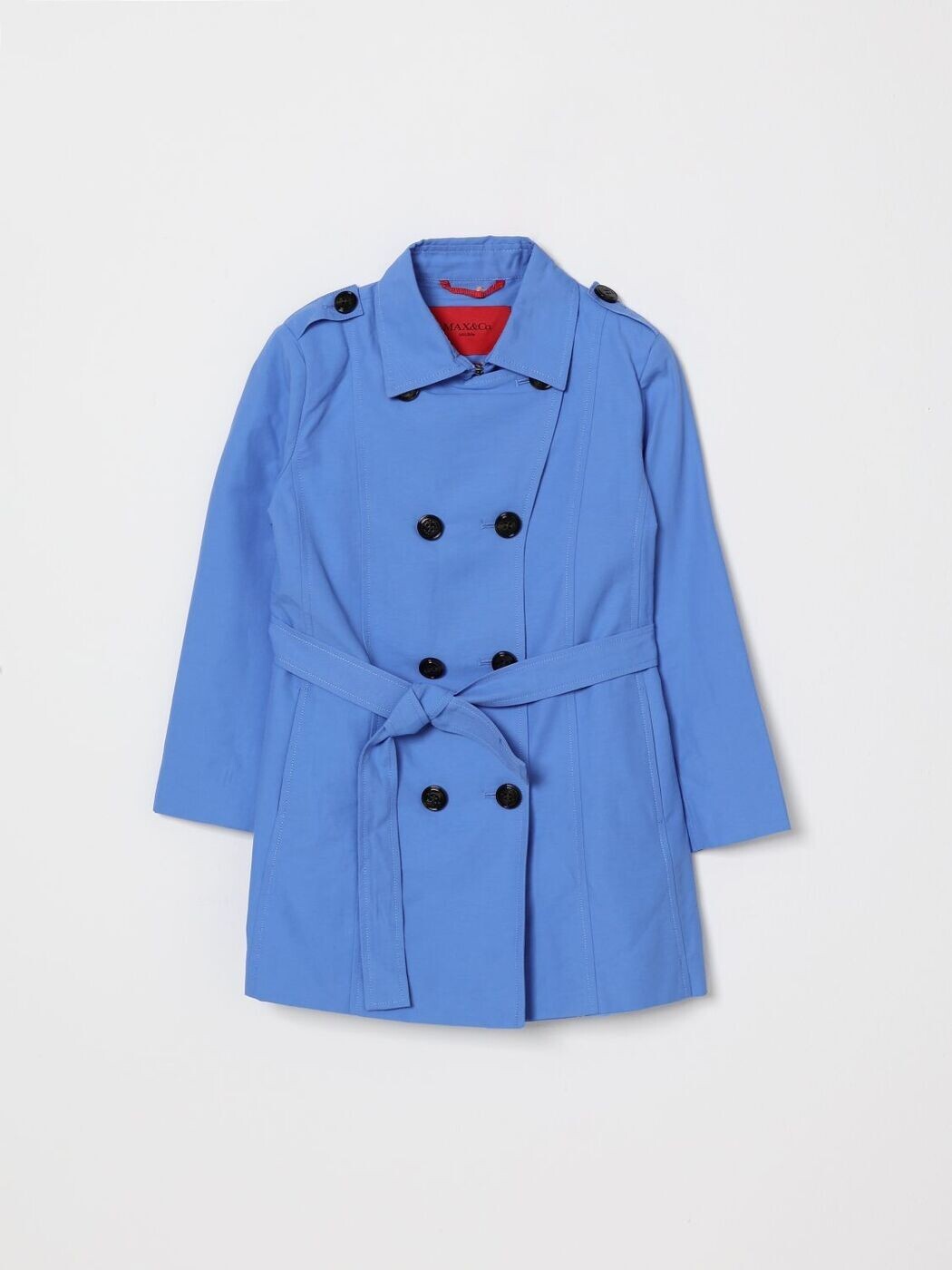 マックス アンド コー MAX\u0026CO. KID トレンチコート 厚地の外套 ガールズ 青色 Trench coats MX0011MX003 関税 貨物輸送無料 2026SS gi