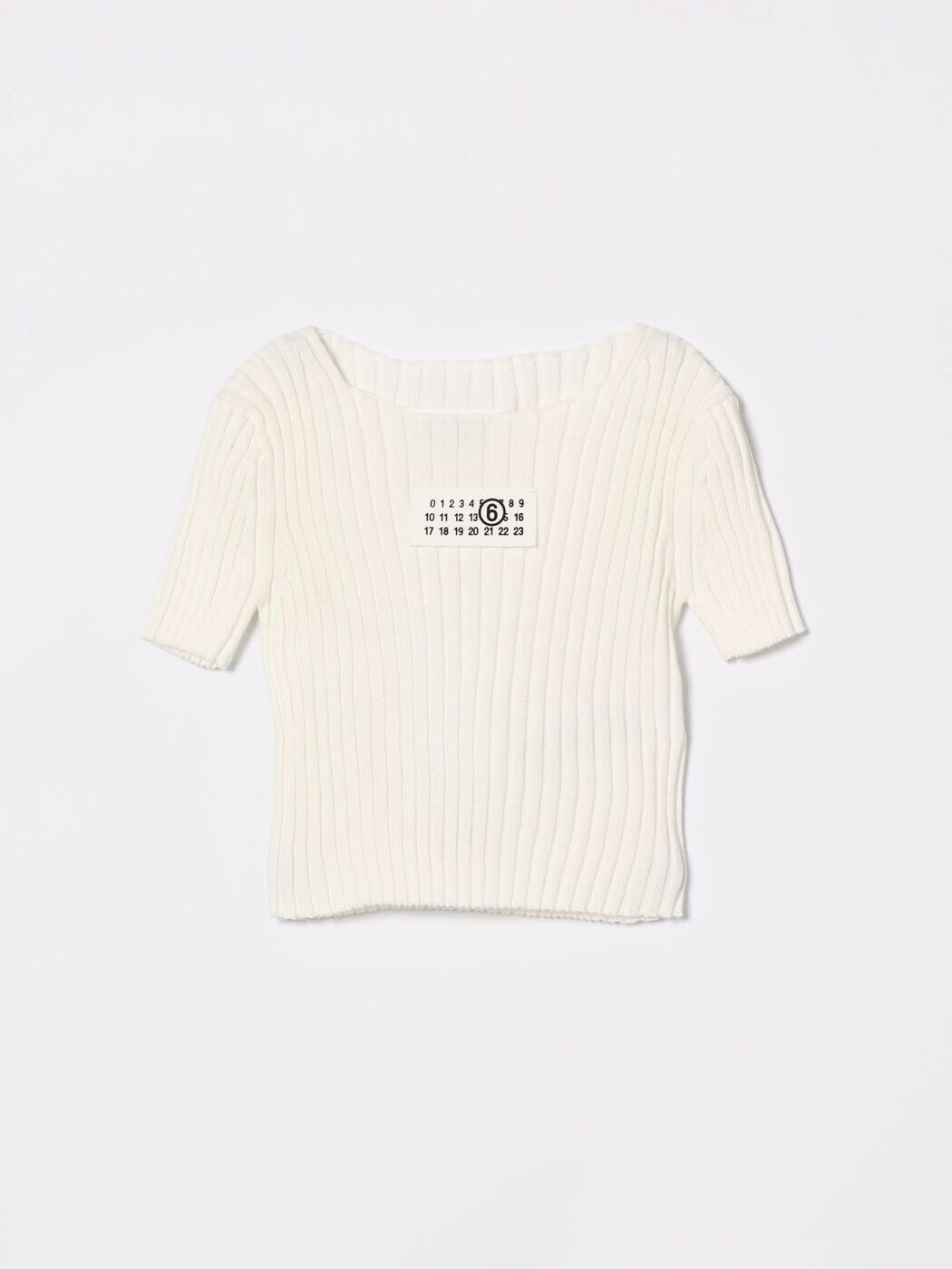 エムエムシックス 棲み家 マルジェラ MM6 MAISON MARGIELA クルーネックジャンパー 編み物お召しもの ガールズ 白いこと Crew neck jumpers M60989MM07X 関税 貨物輸送無料 2026SS gi