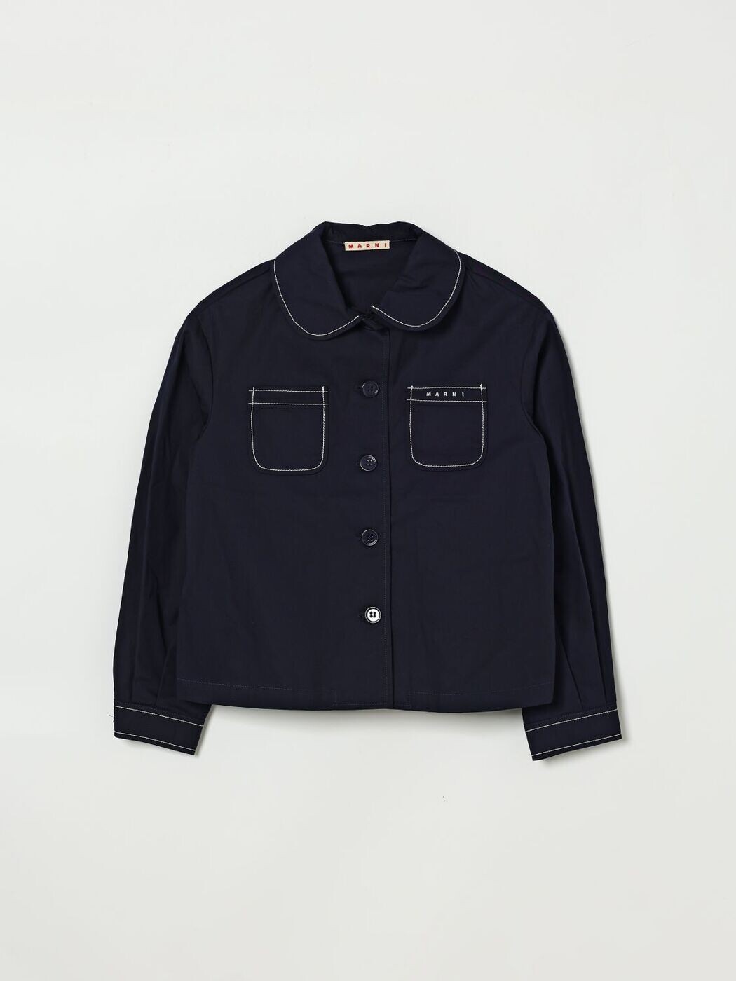 マルニ MARNI バイカージャケット 上衣 ガールズ 青色 Biker jackets M01730M00UV 関税 貨物輸送無料 2026SS gi