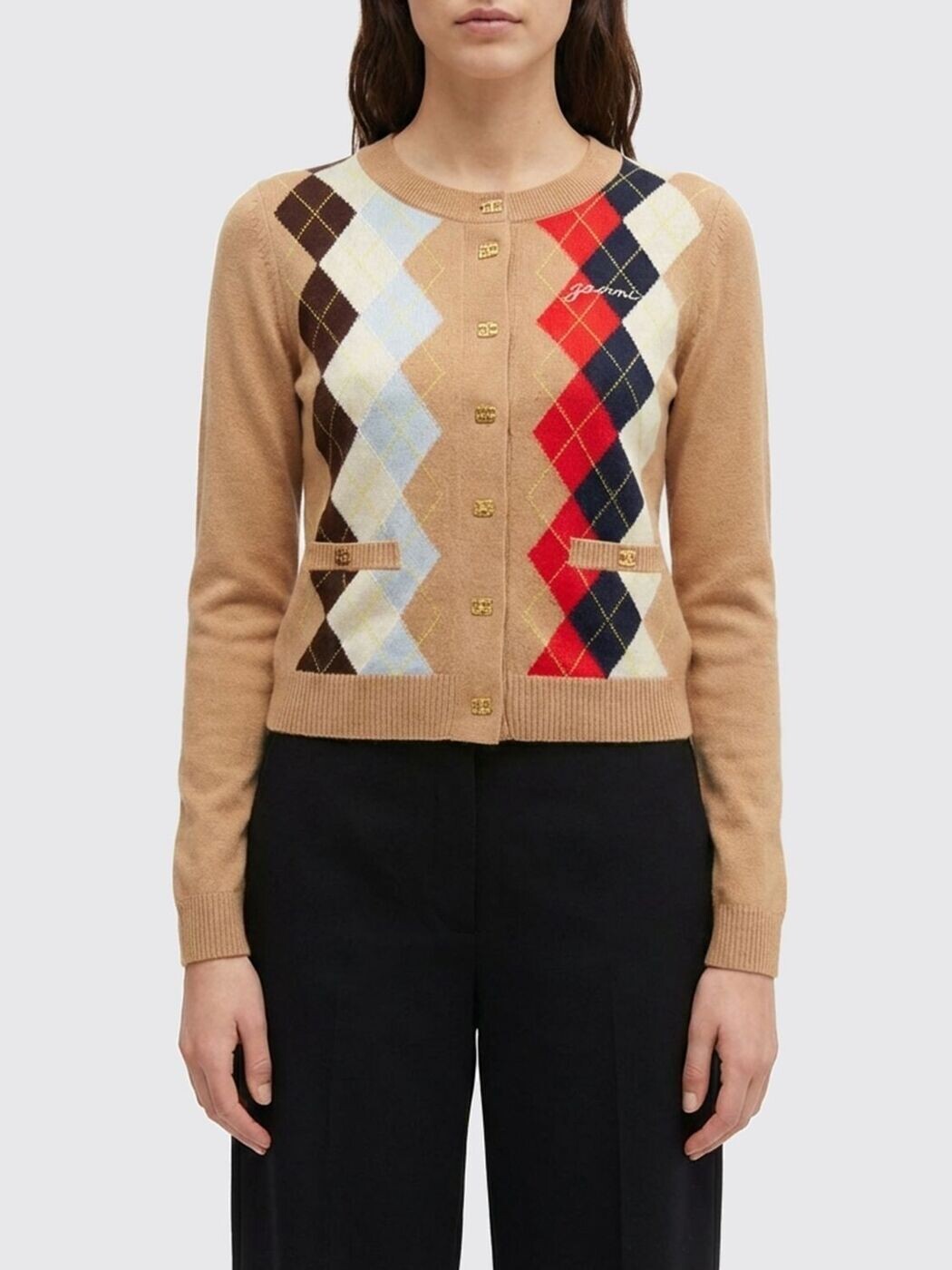 ガニー GANNI スウェーター 編み物御召しもの レディース ベージュ Knitwear A1070055 関税 貨物輸送無料 2026SS gi