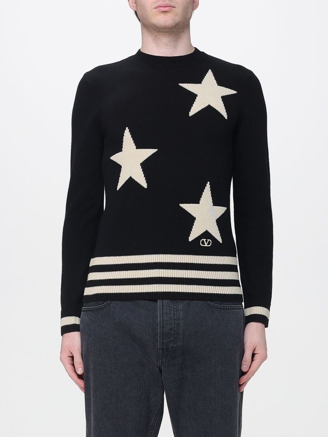 バレンチノ VALENTINO プルオーバー 編み物御召しもの メンズ 黒いこと Knitwear VKC37HBB3 関税 貨物輸送無料 2026SS gi