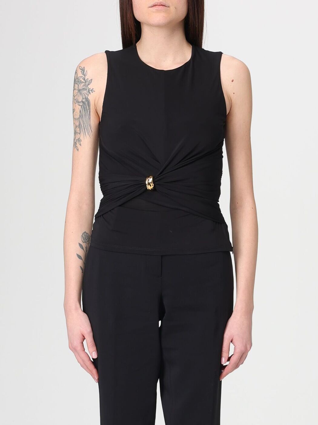 エリザベッタ フランキ ELISABETTA FRANCHI Tシャツ トップス レディース ブラック T-shirts and tops TO03761E2 Black 関税 送料無料 2026SS gi｜BRANDSHOP「il Tesoro」