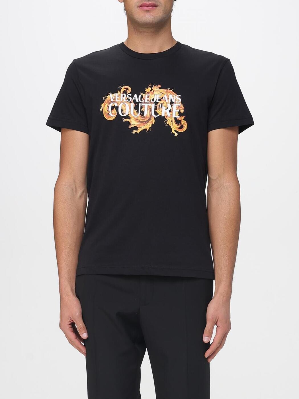 ヴェルサーチ ジーンズ クチュール VERSACE JEANS COUTURE Tシャツ メンズ ブラック T-shirts 80GAHE02CJ00E Black 関税 送料無料 2026SS gi|BRANDSHOP「il Tesoro」
