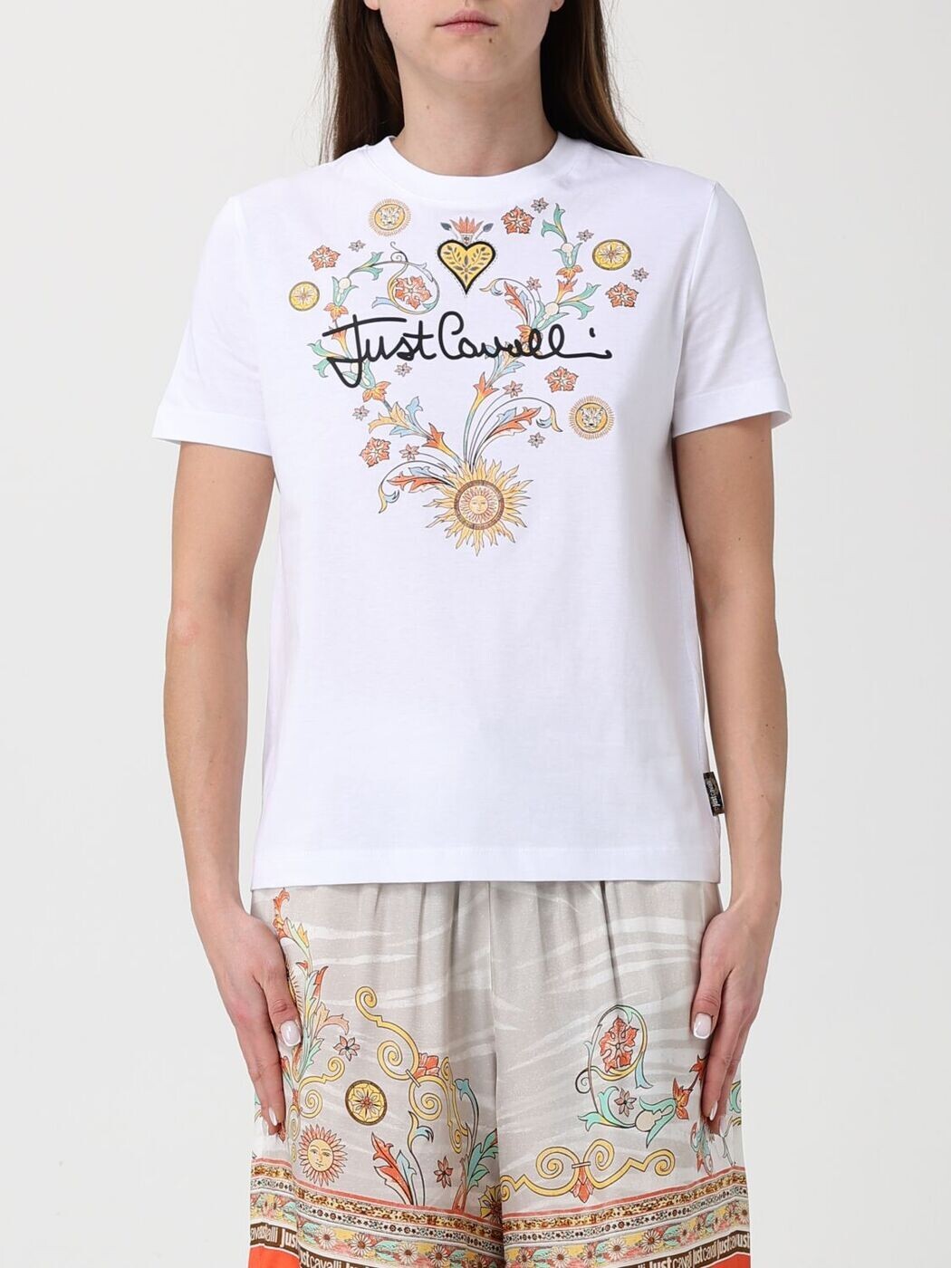 ジャスト カヴァリ JUST CAVALLI ポロシャツ Tシャツ レディース ホワイト T-shirts and polo shirts 80PAHT28CJ500 White 関税 送料無料 2026SS gi｜BRANDSHOP「il Tesoro」