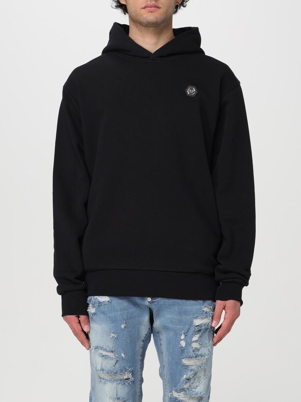 フィリップ 飾り気のない PHILIPP PLEIN トレイナー 調教師 メンズ 黒いこと Sweatshirts FACCMJB2721PJY002N 関税 貨物輸送無料 2024SS gi