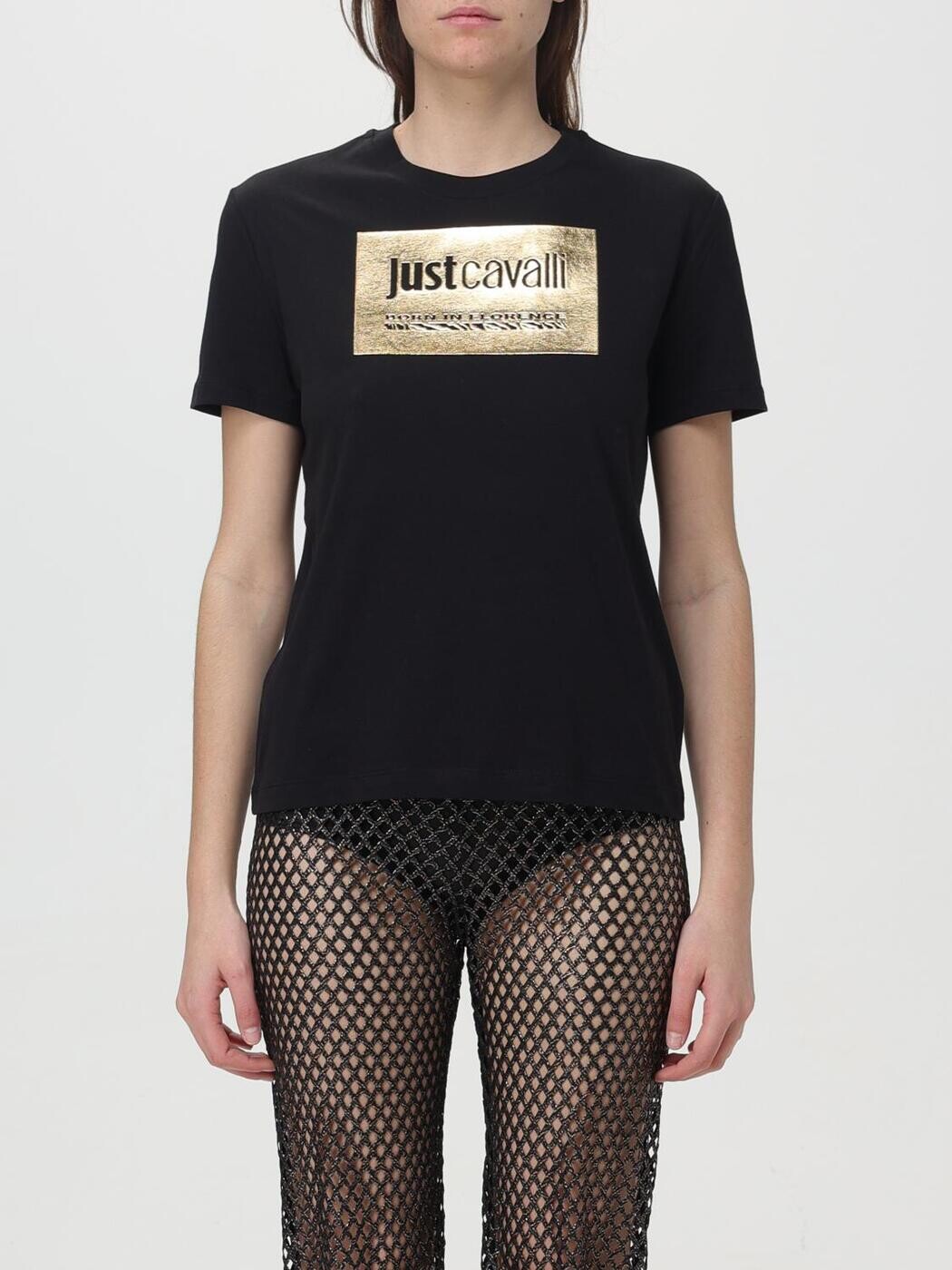 ジャスト カヴァリ JUST CAVALLI スポーツシャツ プルオーバー レディース 黒いこと T-shirts and polo shirts 76PAHG09CJ300 関税 貨物輸送無料 2024SS gi