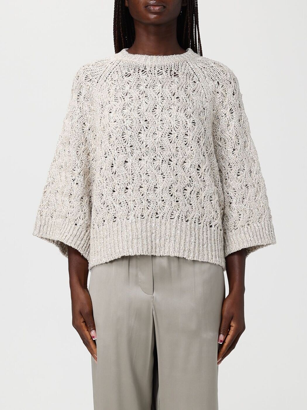ブルネロクチネリ BRUNELLO CUCINELLI プルオーバー 編み物御召しもの レディース ベージュ Knitwear MEA371100 関税 貨物輸送無料 2026SS gi