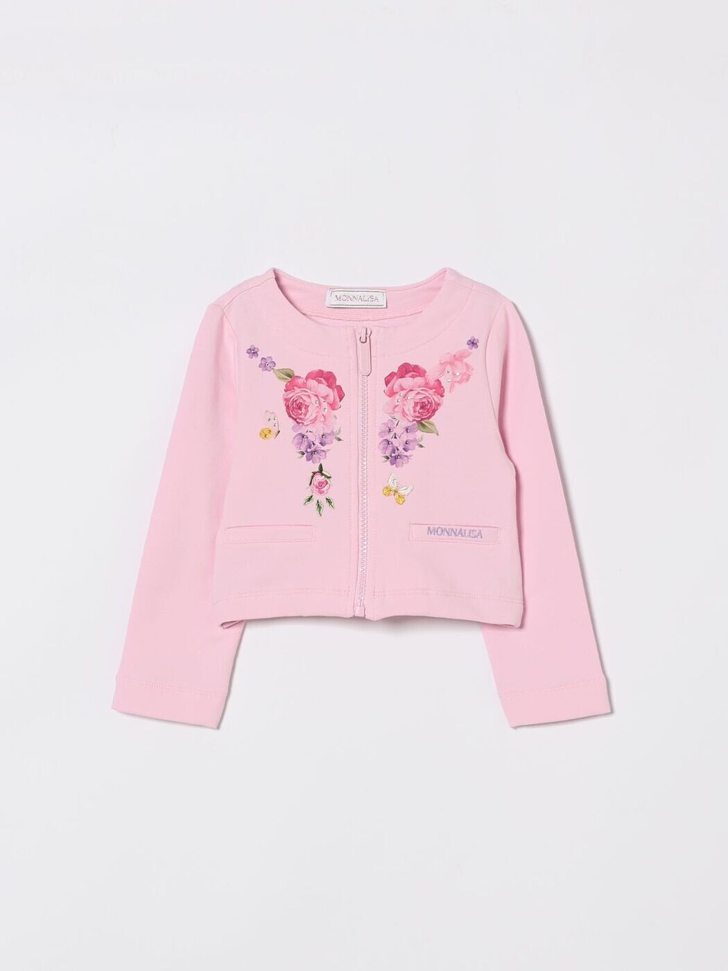 モナリザ MONNALISA クルーネックジャンパー 編み物御召しもの ガールズ さくら色 Crew neck jumpers 19G8017007 関税 貨物輸送無料 2026SS gi
