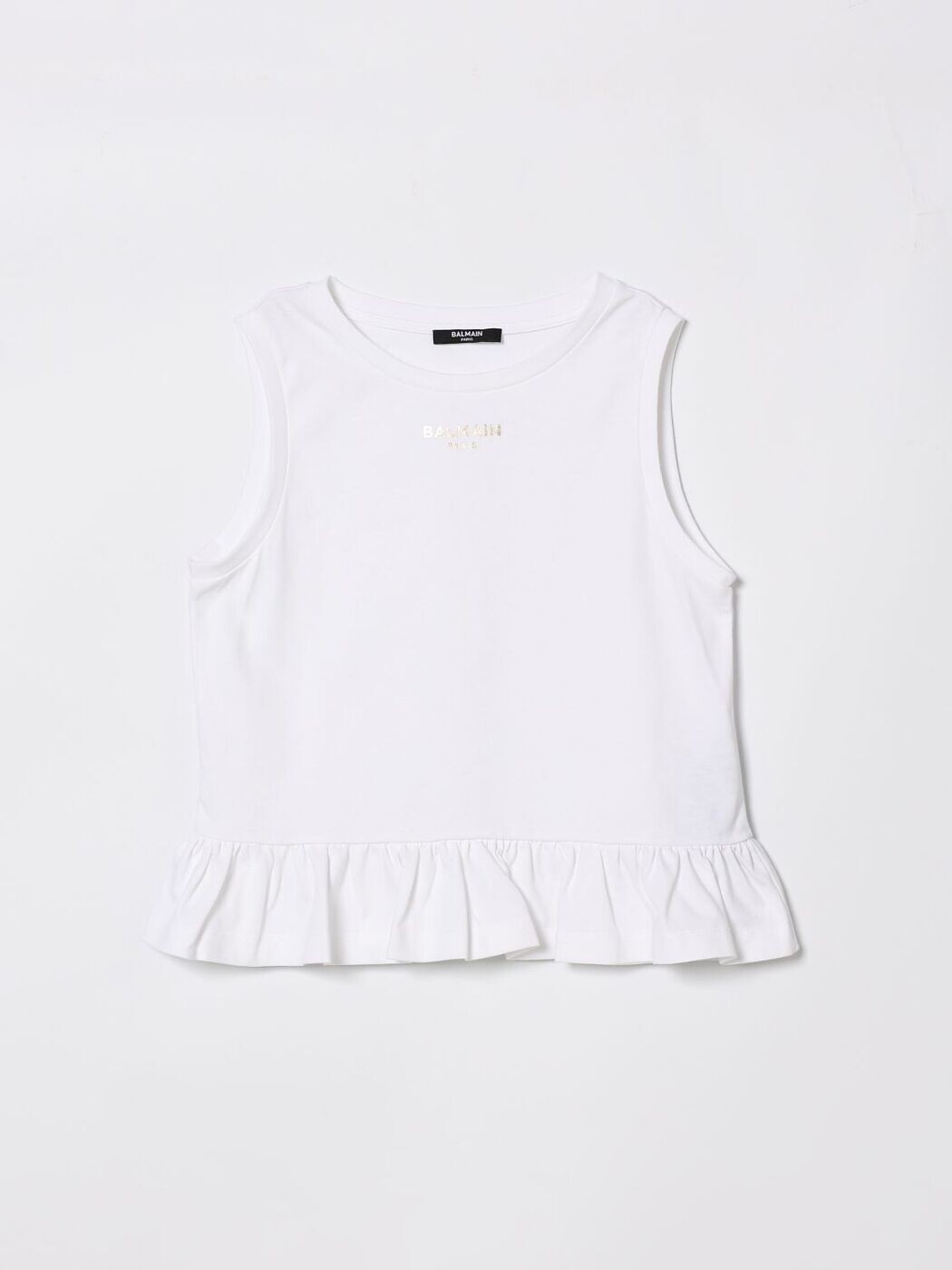 バルマン BALMAIN ロング衣袂ティーシャツ ティーシャツ ガールズ 白いこと Long sleeve t-shirts BY8B42Z3672 関税 貨物輸送無料 2026SS gi