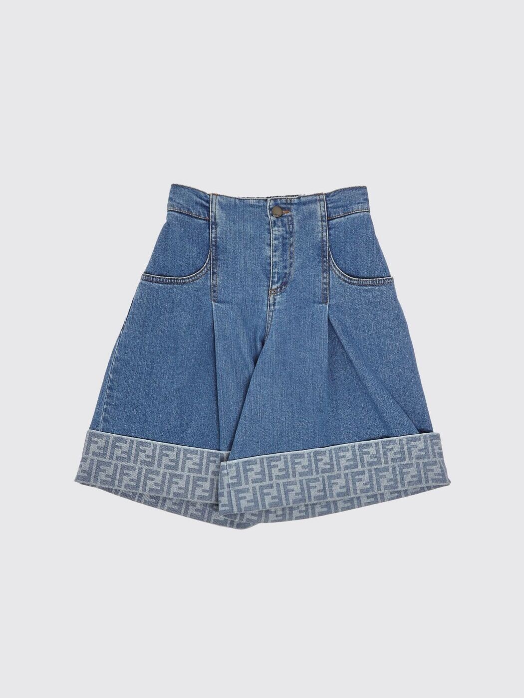 FENDI FENDI 遊撃手ズボン下 ズボン下 さる股引き ガールズ 青碧 Shorts JFF389AVVU 関税 貨物輸送無料 2026SS gi