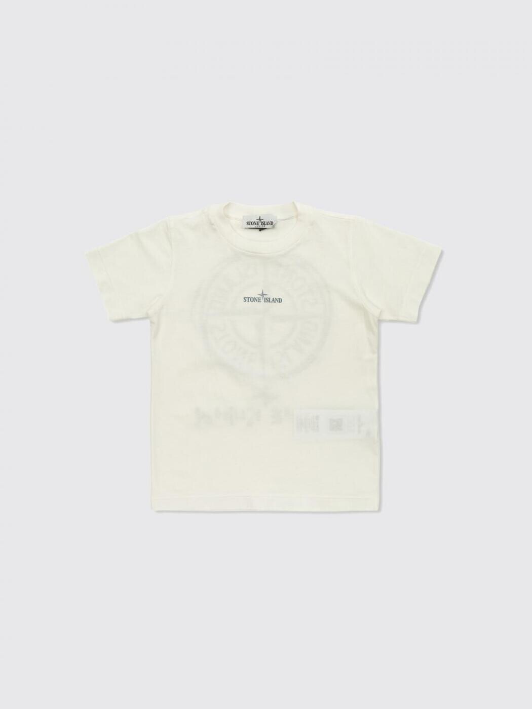 石ころ 島 STONE ISLAND JUNIOR ロング衣袂ティーシャツ ティーシャツ ボーイズ 白いこと Long sleeve t-shirts 2100009S0377 関税 貨物輸送無料 2026SS gi