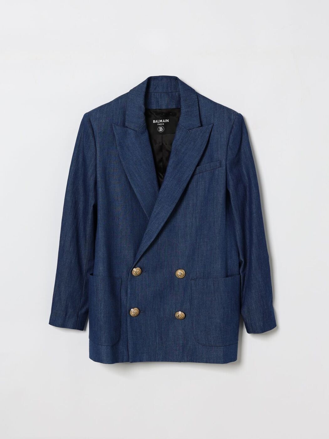 バルマン BALMAIN バイカージャケット 上衣 ガールズ 青色 Biker jackets BY2P74P0588 関税 貨物輸送無料 2026SS gi
