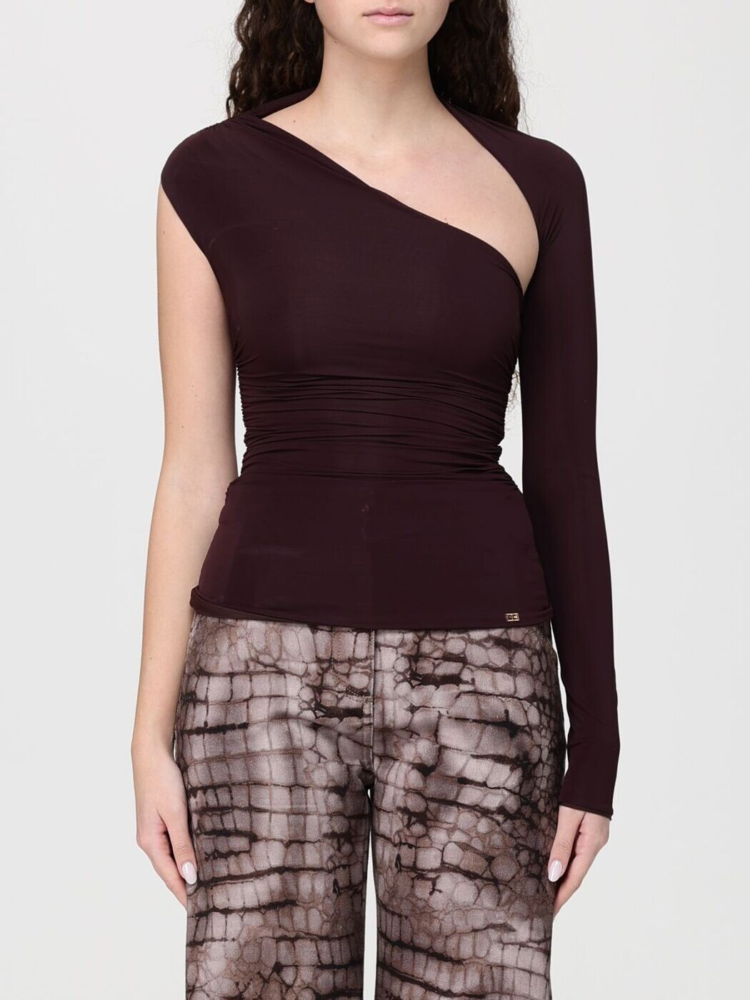 エリザベッタ フランキ ELISABETTA FRANCHI Tシャツ トップス レディース ブラウン T-shirts and tops MD01561E2 Brown 関税 送料無料 2026SS gi｜BRANDSHOP「il Tesoro」