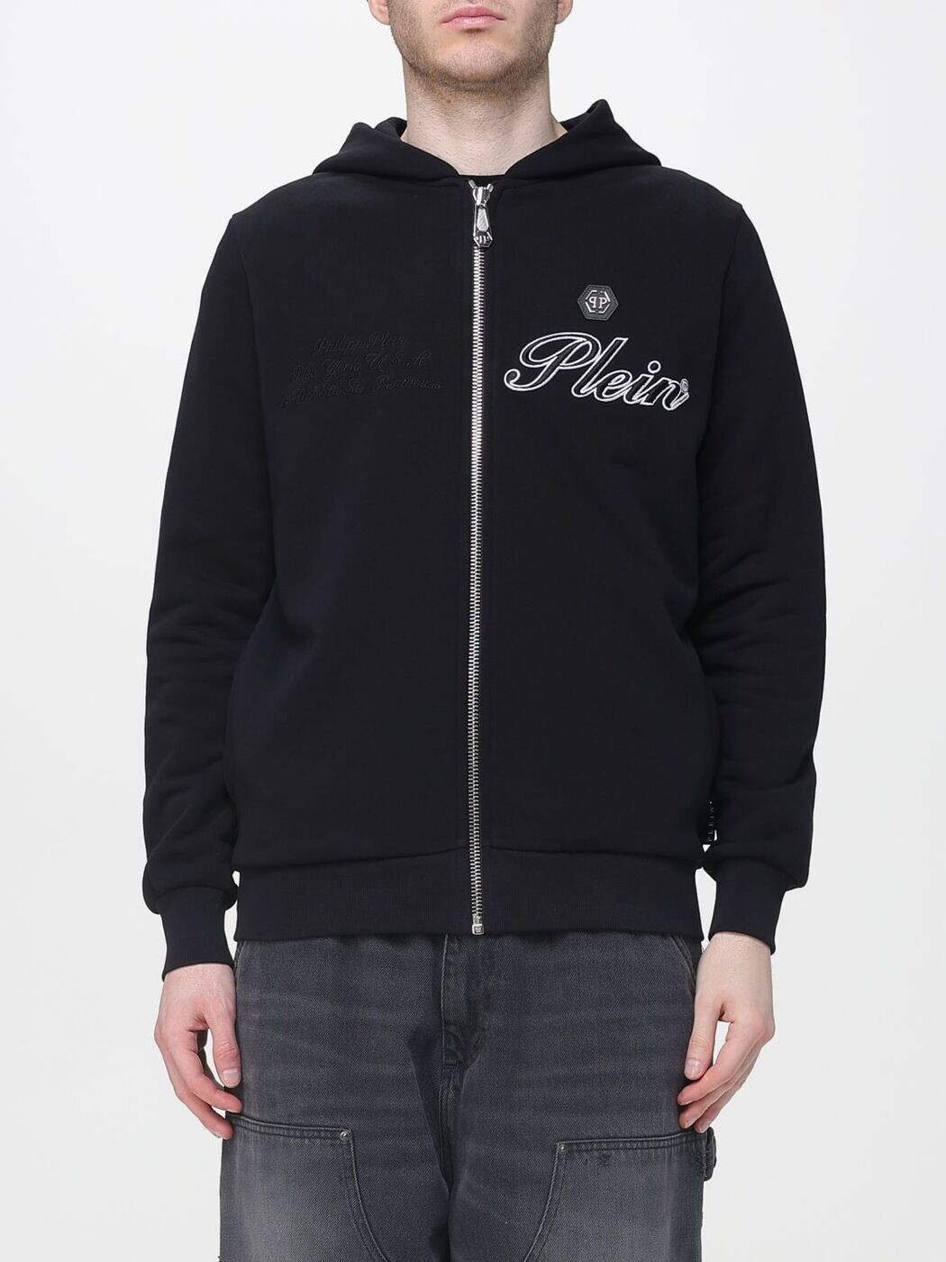 フィリップ 飾り気のない PHILIPP PLEIN トレイナー 調教師 メンズ 黒いこと Sweatshirts SAFCMJB3953PTE180N 関税 貨物輸送無料 2026SS gi