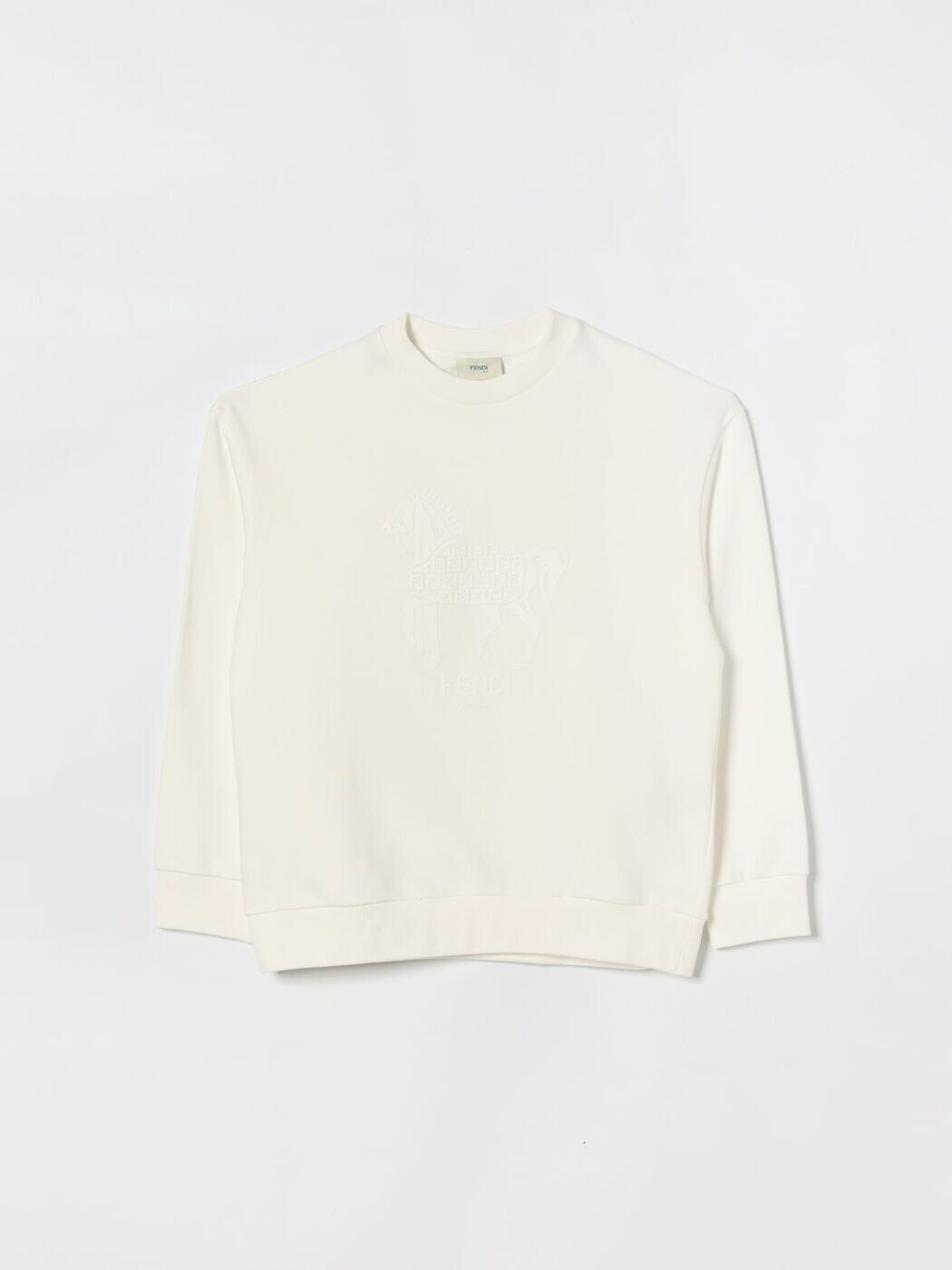FENDI FENDI クルーネックジャンパー 編み物御召しもの ボーイズ 白いこと Crew neck jumpers JMH1955V0 関税 貨物輸送無料 2026SS gi