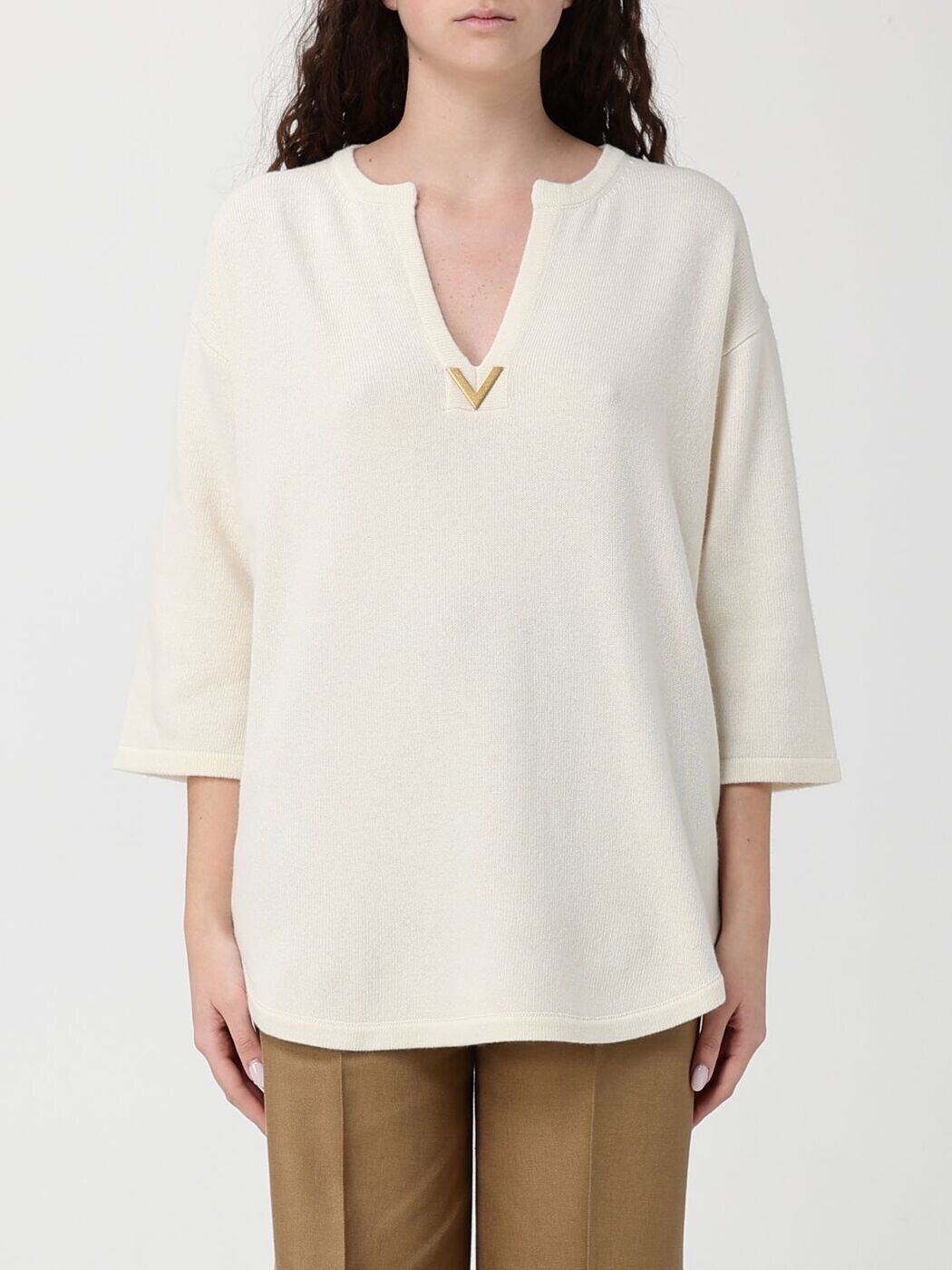 バレンチノ VALENTINO プルオーバー 編み物御召しもの レディース 白いこと Knitwear BKC71YA38 関税 貨物輸送無料 2026SS gi