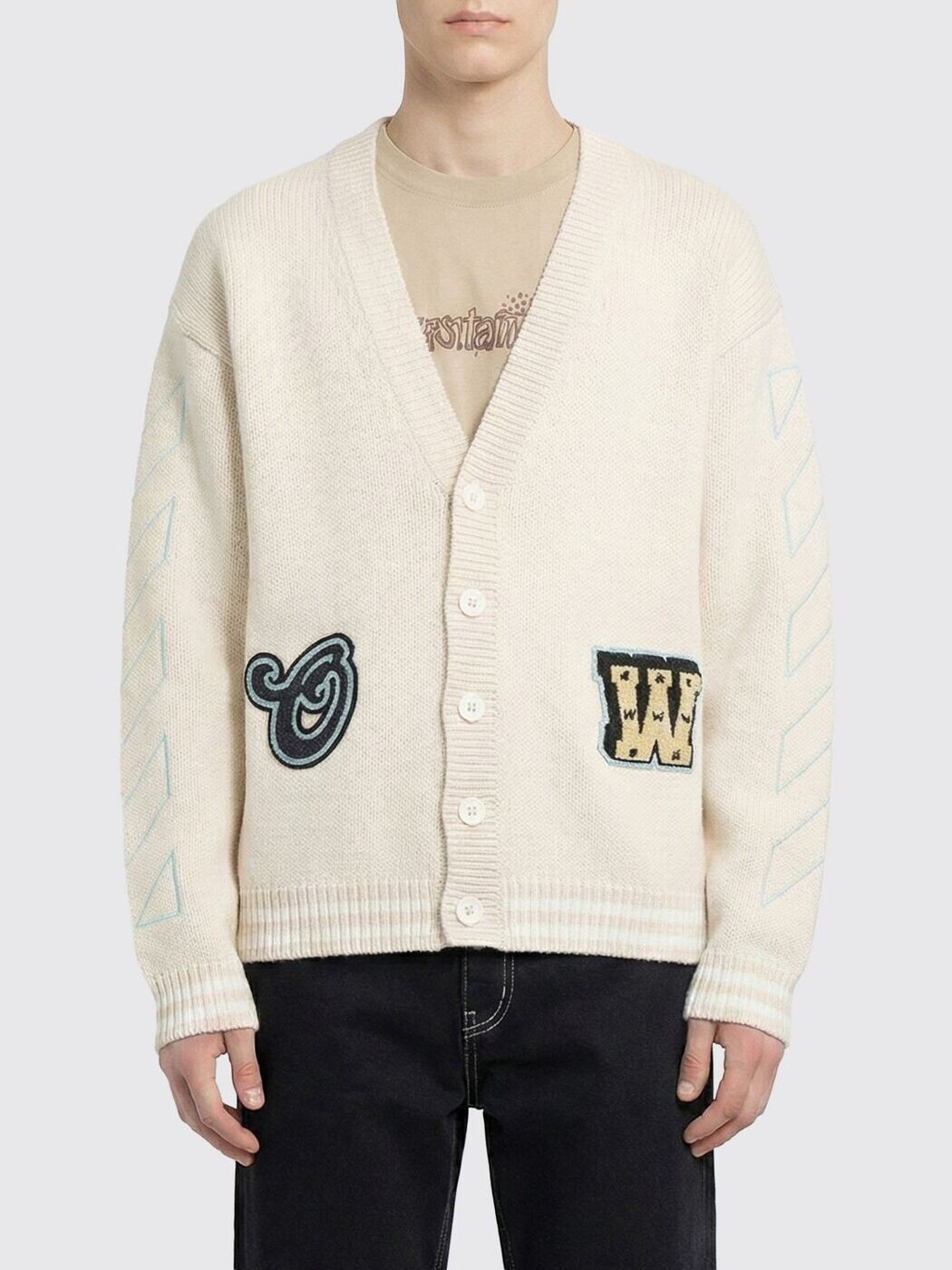 象牙色 OFF WHITE ティーシャツ 編み物御召しもの メンズ Knitwear 44MHB019S26K001 関税 貨物輸送無料 2026SS gi