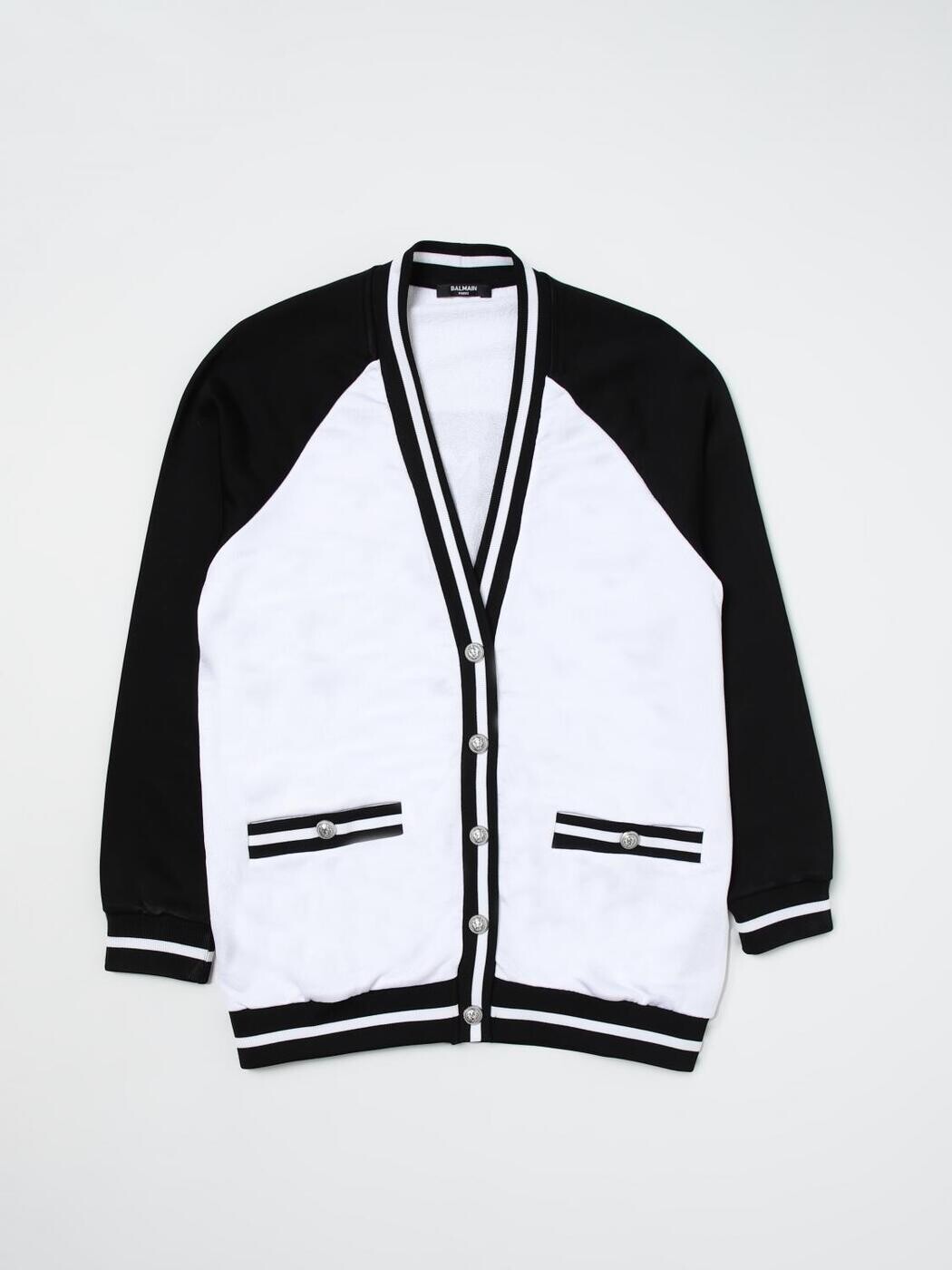 バルマン BALMAIN クルーネックジャンパー 編み物御召しもの ボーイズ 白いこと Crew neck jumpers BU4A40Z1869 関税 貨物輸送無料 2025AW gi