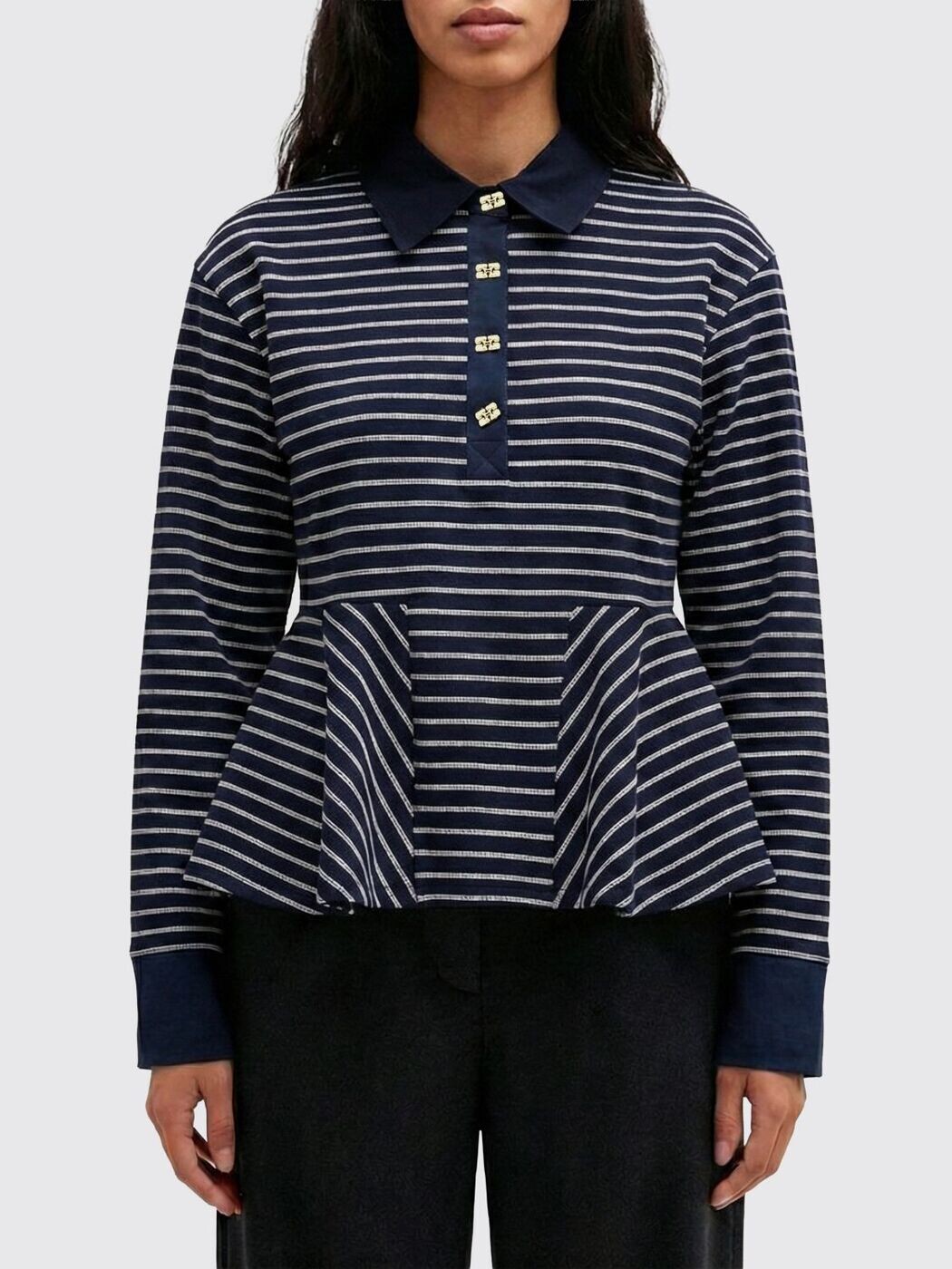 ガニー GANNI ポロシャツ レディース Polo A1050063 Sky 関税 送料無料 2026SS gi|BRANDSHOP「il Tesoro」
