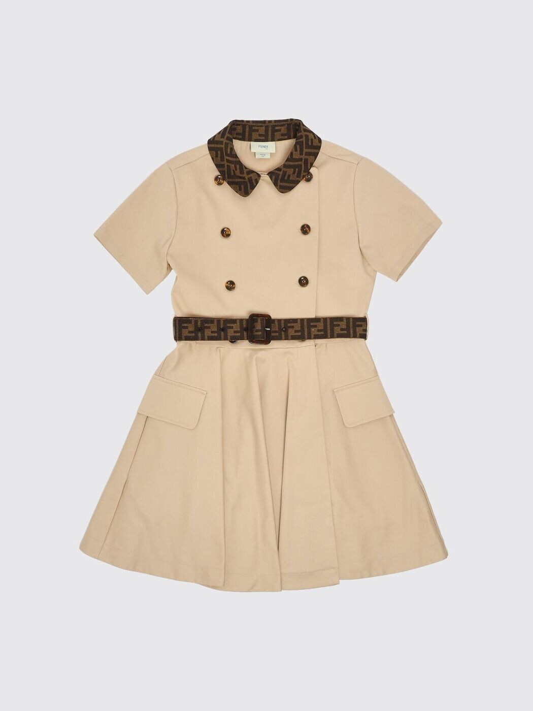 FENDI FENDI ロング御召しもの 御召しもの ガールズ ベージュ Long dresses JFB827AS5Y 関税 貨物輸送無料 2026SS gi