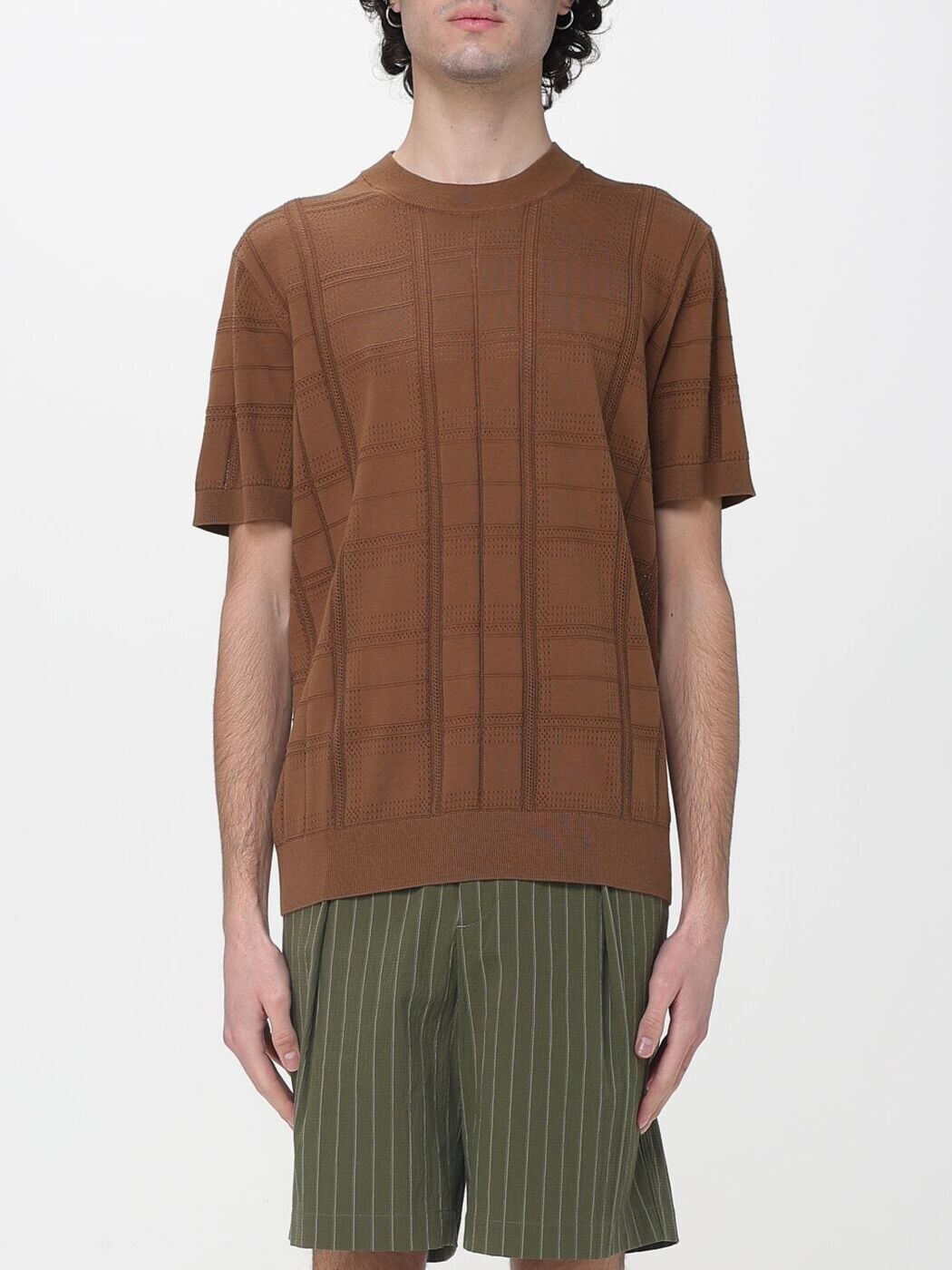 パオロペコラ PAOLO PECORA プルオーバー 編み物御召しもの メンズ 赤銅色 Knitwear A015F100 Brown 関税 貨物輸送無料 2026SS gi