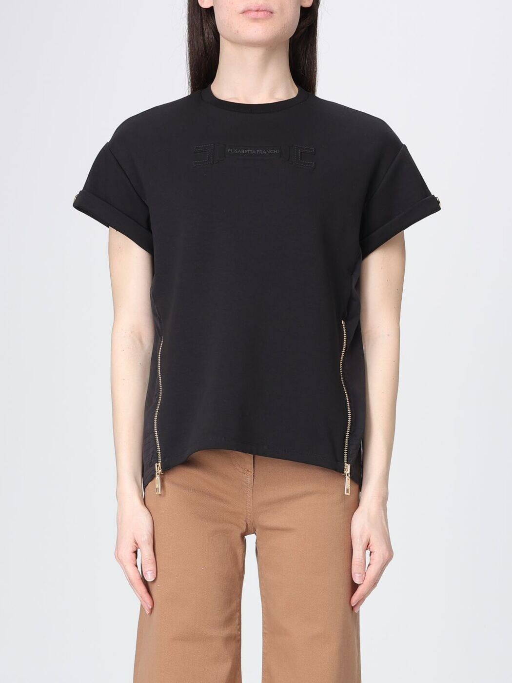 エリザベッタ フランキ ELISABETTA FRANCHI ポロシャツ Tシャツ レディース ブラック T-shirts and polo shirts MA75P61E2 Black 関税 送料無料 2026SS gi｜BRANDSHOP「il Tesoro」
