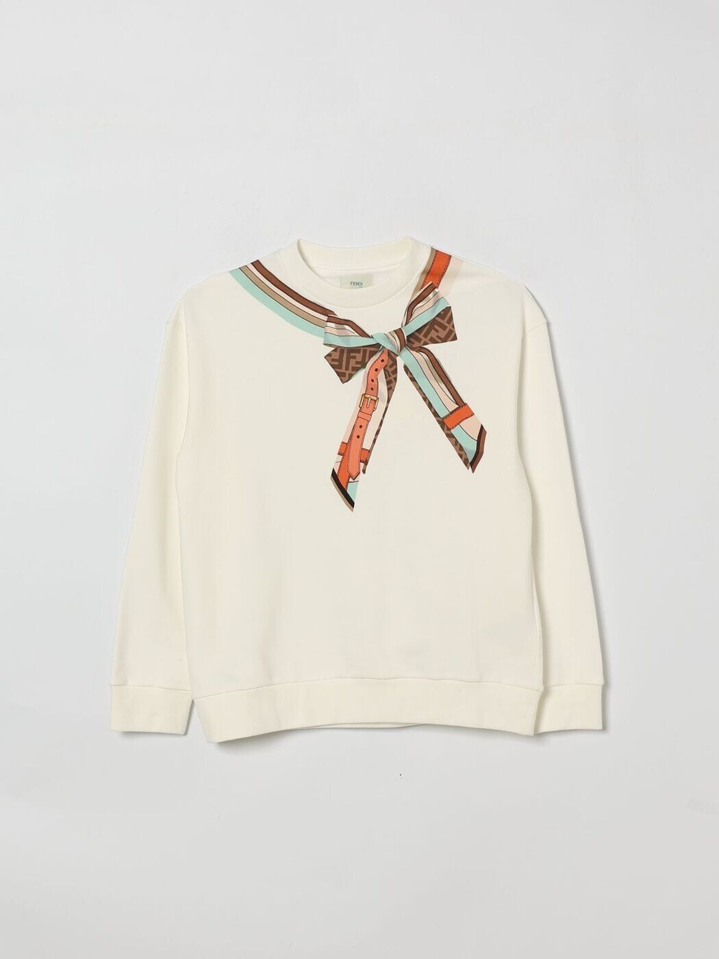 FENDI FENDI クルーネックジャンパー 編み物御召しもの ガールズ 白いこと Crew neck jumpers JFH1635V0 関税 貨物輸送無料 2026SS gi