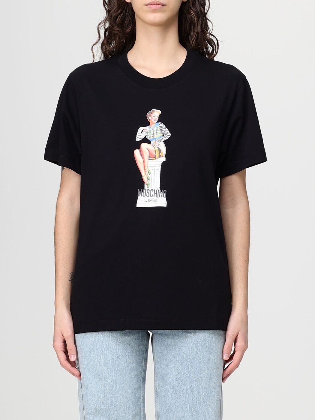 モスキーノ ジーンズ MOSCHINO JEANS ポロシャツ Tシャツ レディース ブラック T-shirts and polo shirts 0713 8236 Black 関税 送料無料 2025AW gi｜BRANDSHOP「il Tesoro」