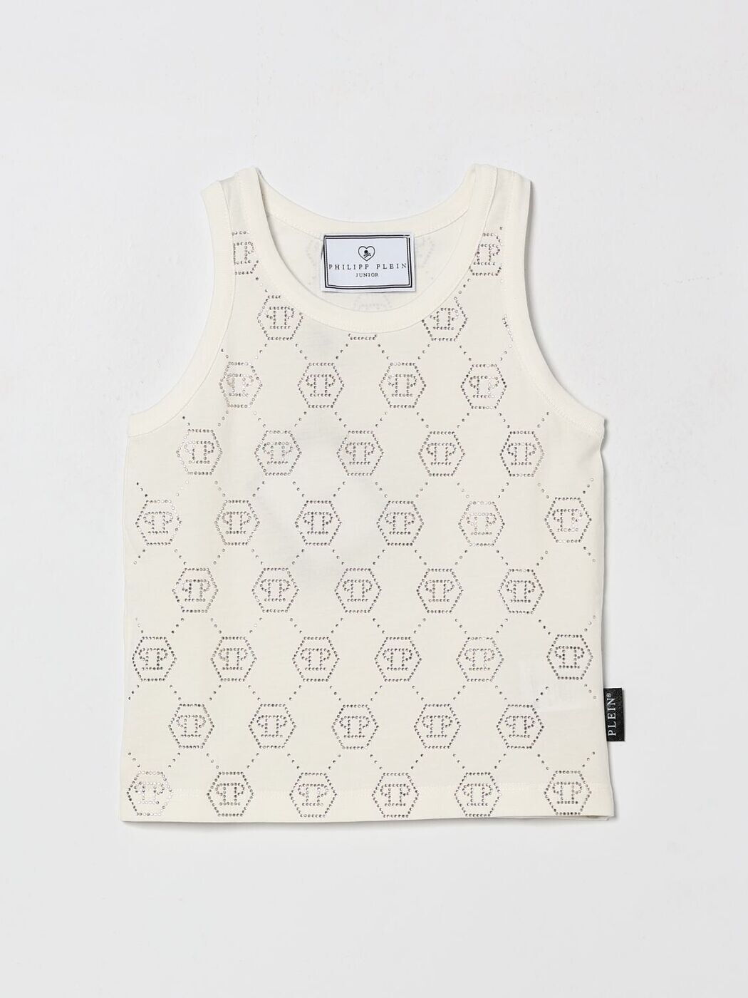 フィリップ 飾り気のない PHILIPP PLEIN ロング衣袂ティーシャツ ティーシャツ ガールズ 白いこと Long sleeve t-shirts S6PHJGTA189 関税 貨物輸送無料 2026SS gi