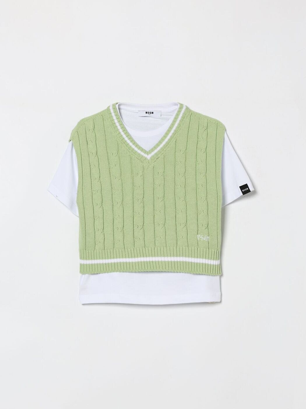 エムエスジーエム MSGM ロング衣袂ティーシャツ ティーシャツ ボーイズ 緑であること Long sleeve t-shirts S6MSJBTH058 関税 貨物輸送無料 2026SS gi