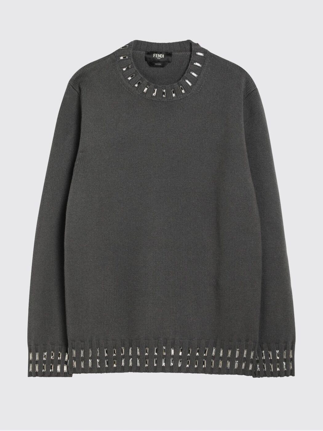 フェンディ FENDI プルオーバー 編み物御召しもの メンズ 薄墨色 Knitwear FZX091AOZR 関税 貨物輸送無料 2025AW gi