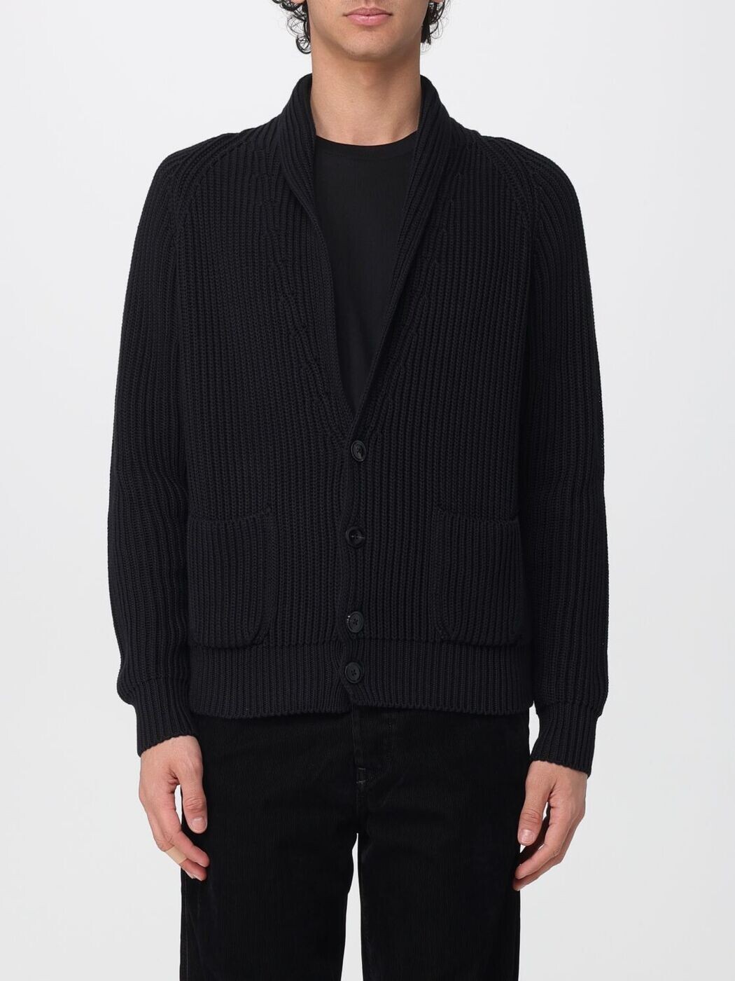 トム ジェラルド・r・フォード TOM FORD ティーシャツ 編み物御召しもの メンズ 黒いこと Knitwear KLL016YMC042 関税 貨物輸送無料 2026SS gi