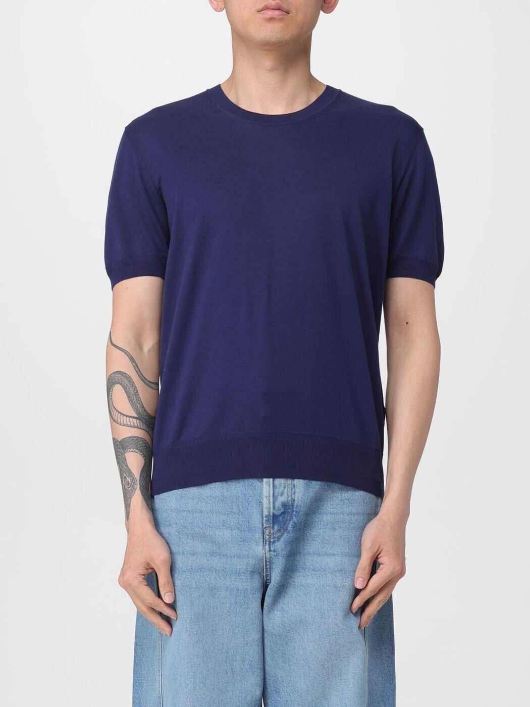 トム ジェラルド・r・フォード TOM FORD ティーシャツ 編み物御召しもの メンズ 青碧 Knitwear KCS026YMC040 関税 貨物輸送無料 2026SS gi
