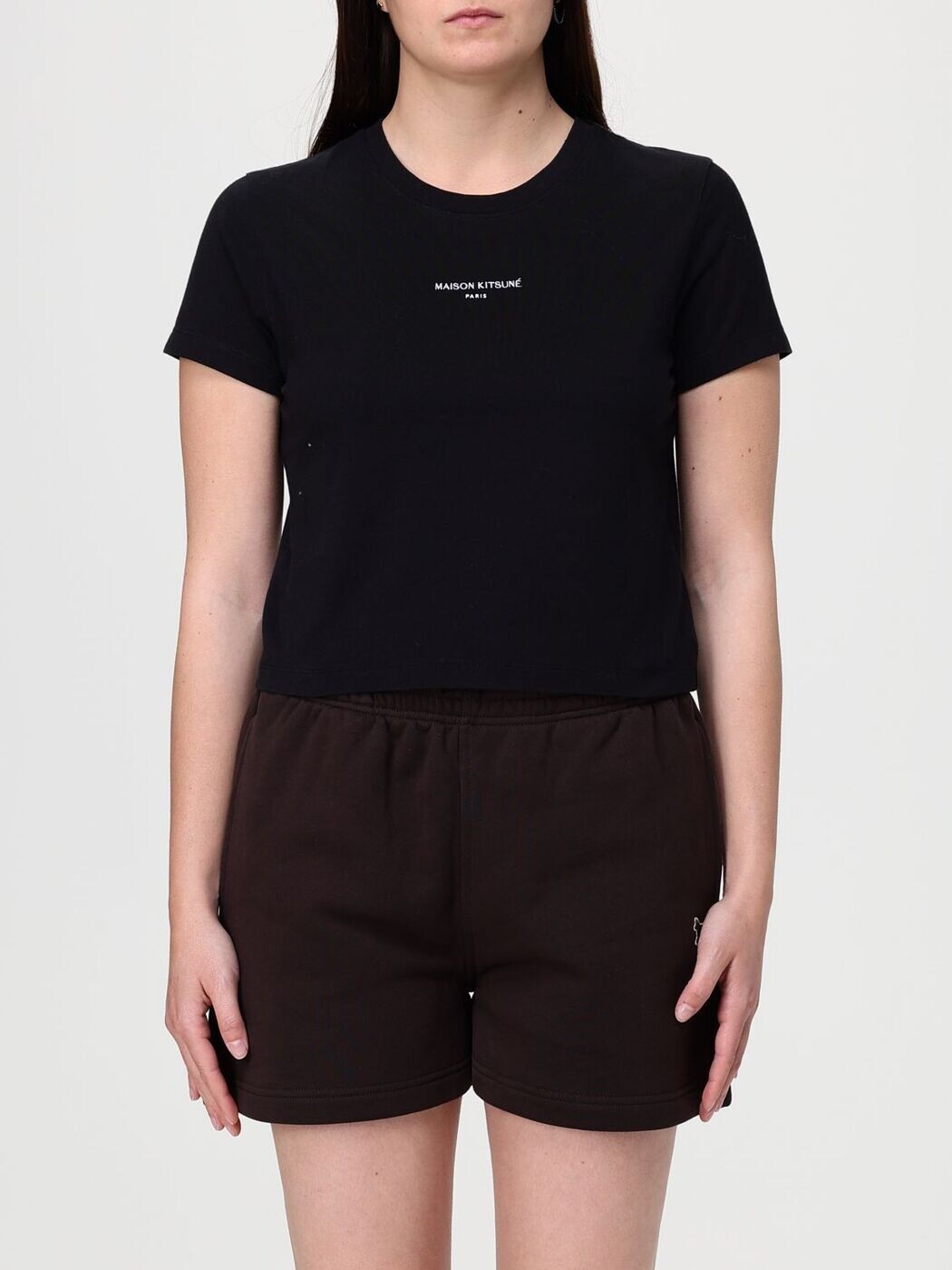 住みか 稲荷 MAISON KITSUNE スポーツシャツ プルオーバー レディース 黒いこと T-shirts and polo shirts QW00100KJ7026 関税 貨物輸送無料 2026SS gi