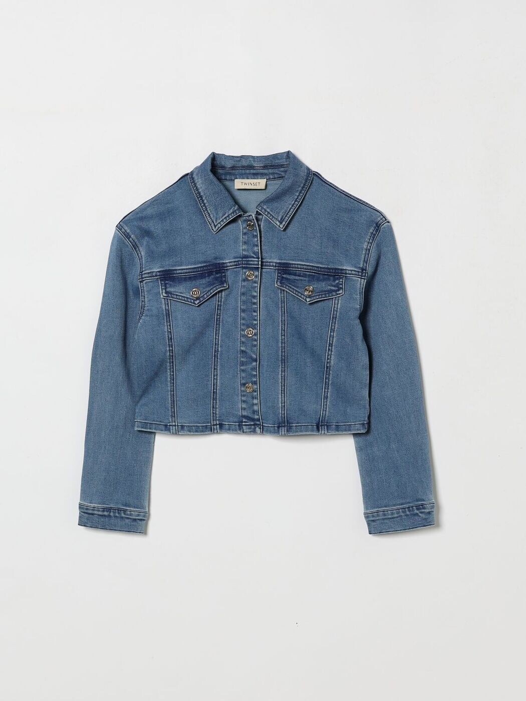 ツイン仕掛ける TWINSET バイカージャケット 上衣 ガールズ 青色 Biker jackets 261GJ2080 関税 貨物輸送無料 2026SS gi