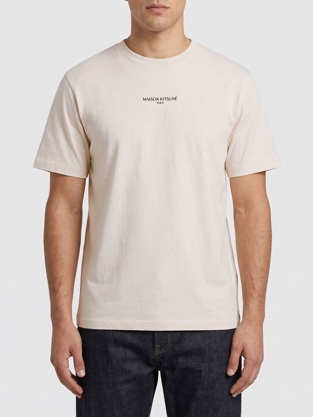 棲み家 稲荷 MAISON KITSUNE ティーシャツ メンズ ベージュ T-shirts QM00100KJ7025 関税 貨物輸送無料 2026SS gi メンズファッション-トップス-Tシャツ・カットソー