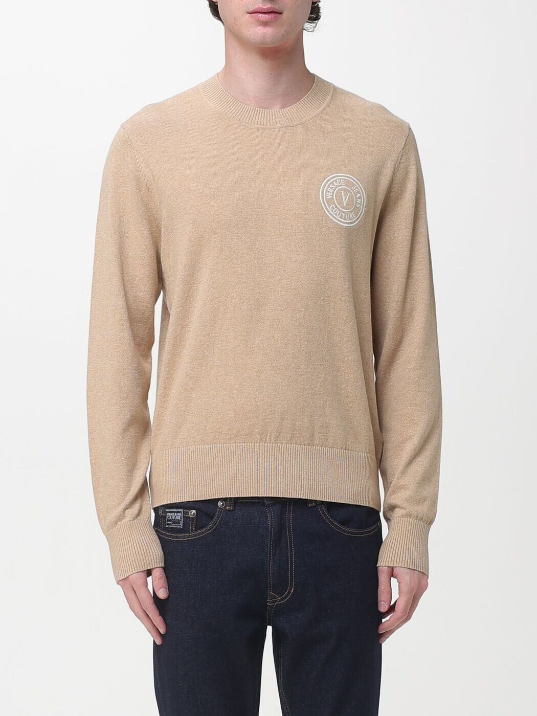 ヴェルサーチ ジーンズ クチュール VERSACE JEANS COUTURE セーター ニットウェア メンズ ブラウン Knitwear 80GAFM00CM06H 関税 送料無料 2026SS gi