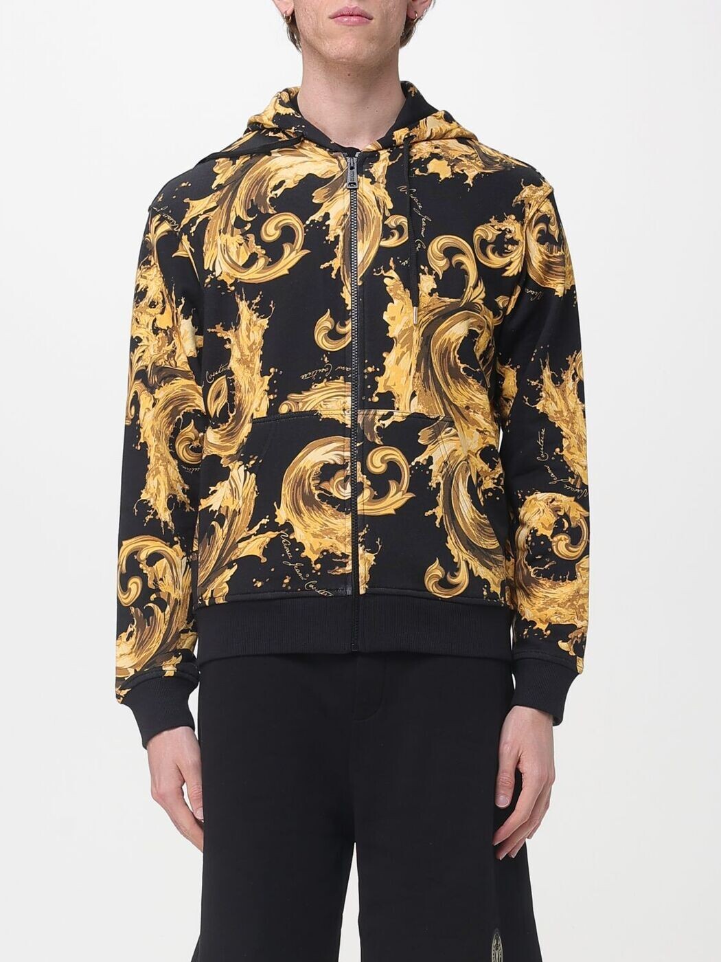ヴェルサーチ デニム クチュール VERSACE JEANS COUTURE トレイナー 調教師 メンズ 黒いこと Sweatshirts 80GAI3Z0FS196 関税 貨物輸送無料 2026SS gi