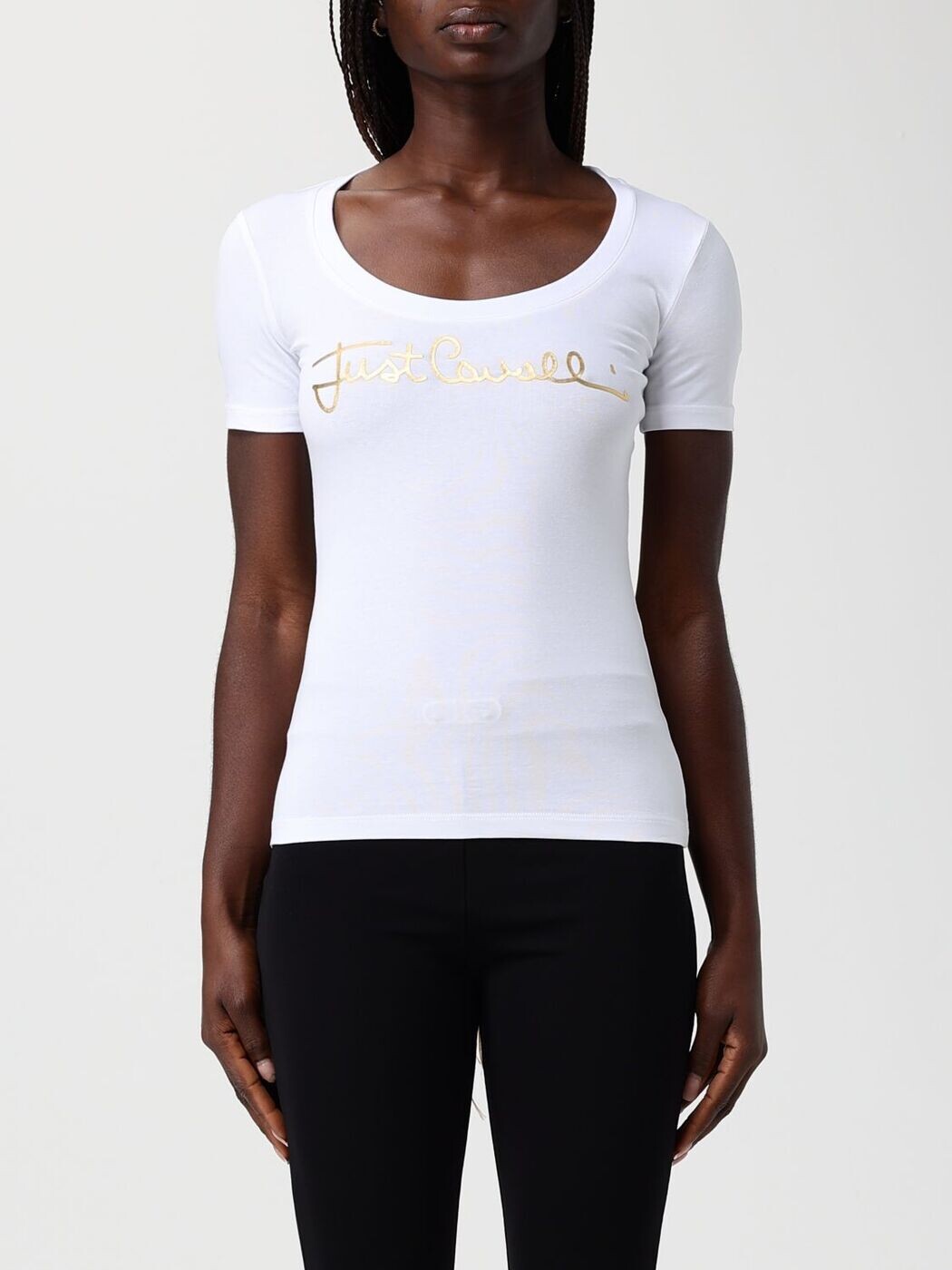 ジャスト カヴァリ JUST CAVALLI スポーツシャツ ティーシャツ レディース 白いこと T-shirts and polo shirts 80PAHT02CJ502 関税 貨物輸送無料 2026SS gi Tシャツ・カットソー-トップス-レディースファッション