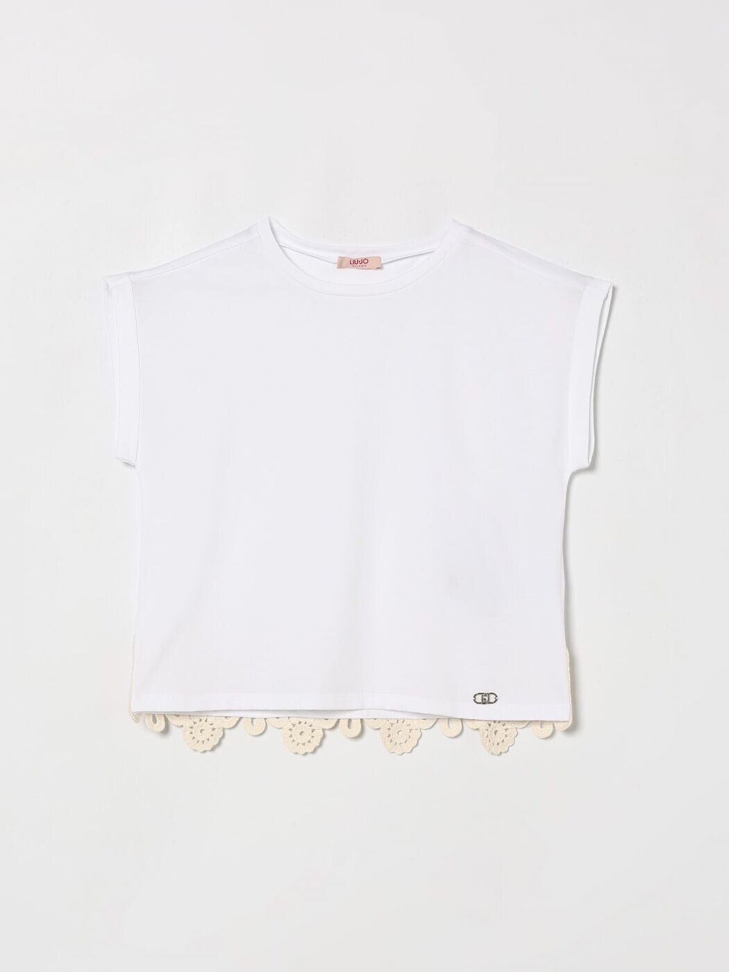 リュー ジョ― LIU JO ロング捩りプルオーバー プルオーバー ボーイズ 白いこと Long sleeve t-shirts GA6047JS003 関税 貨物輸送無料 2026SS gi