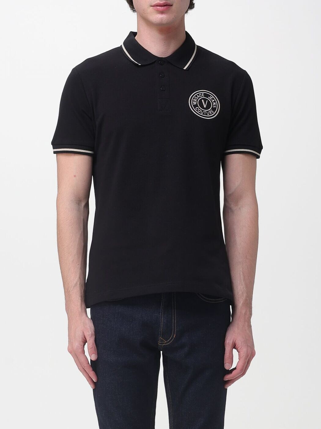 ヴェルサーチ ジーンズ クチュール VERSACE JEANS COUTURE ポロシャツ メンズ ブラック Polo shirts 80GAGT04CJ01T Black 関税 送料無料 2026SS gi|BRANDSHOP「il Tesoro」