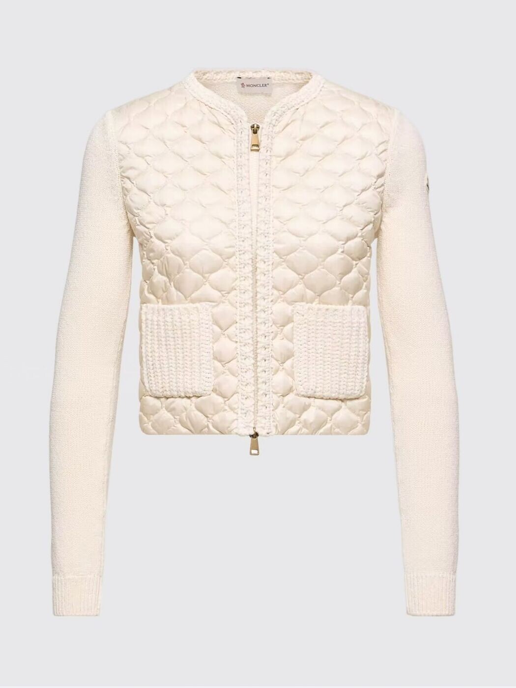 モンク線路 MONCLER スウェーター 編み物お召しもの レディース 白いこと Knitwear L10939B00036M5670 関税 貨物輸送無料 2026SS gi