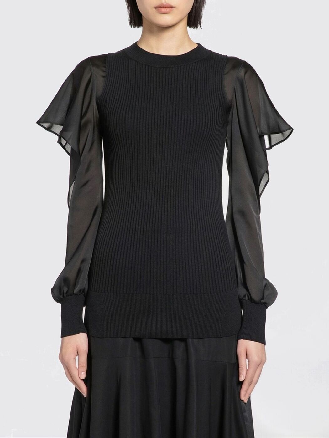 サカイ SACAI スウェーター 編み物お召しもの レディース 黒いこと Knitwear 2608336 関税 貨物輸送無料 2026SS gi