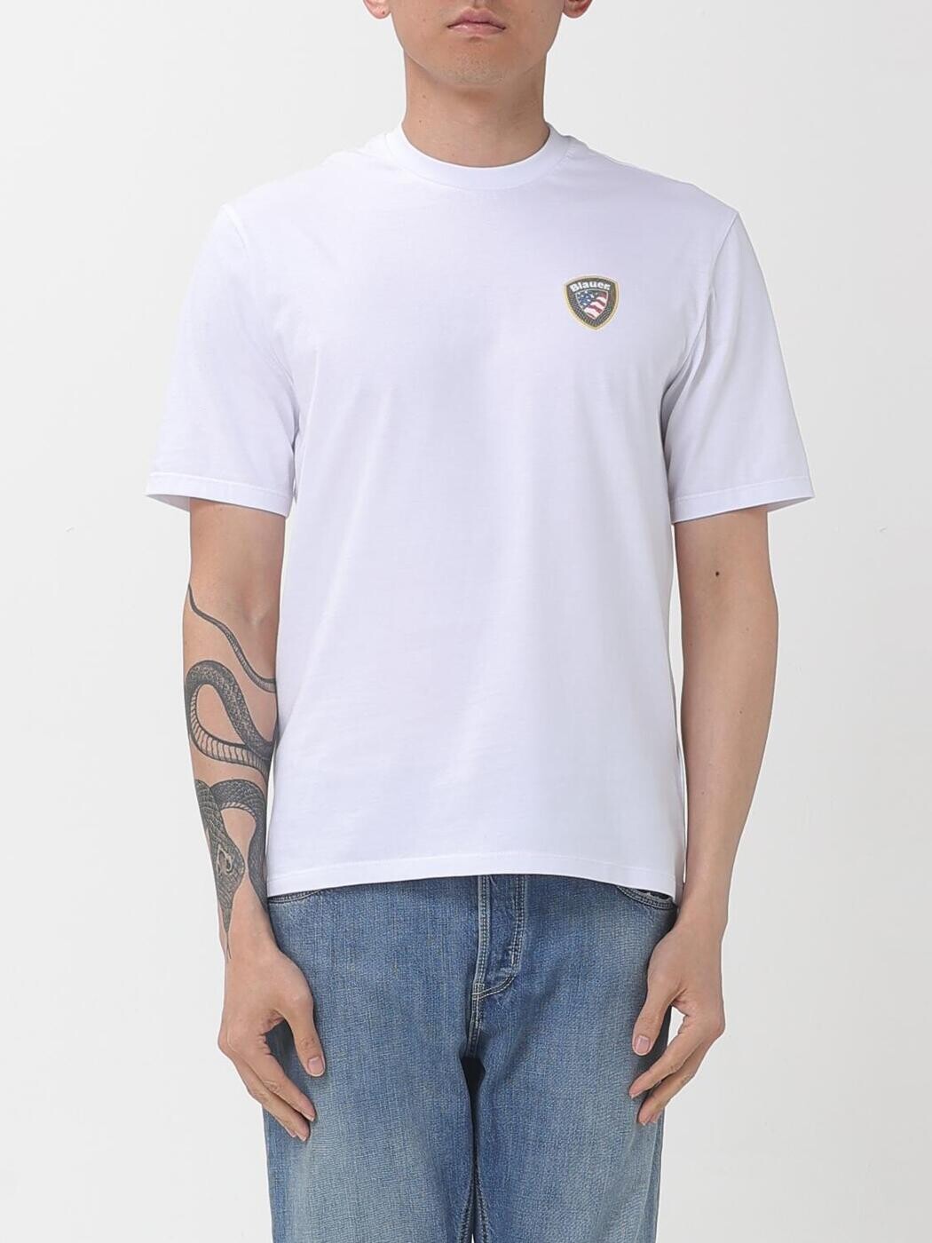 ブラウアー BLAUER Tシャツ メンズ ホワイト T-shirts 26SBLUH02284007480 White 関税 送料無料 2026SS gi｜BRANDSHOP「il Tesoro」