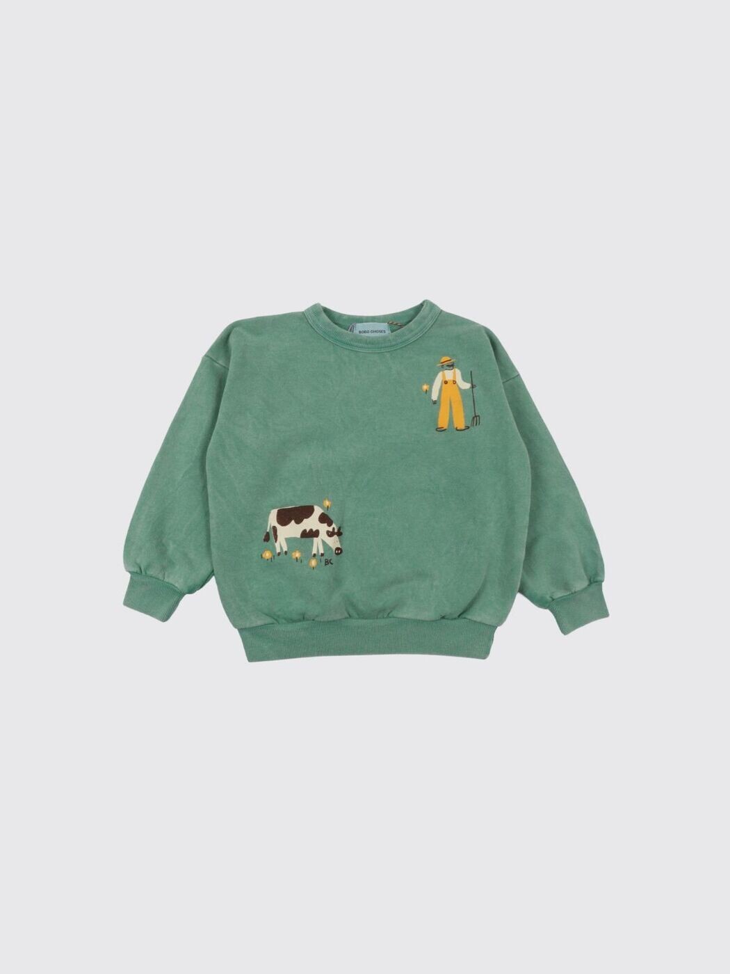 ボボショーズ BOBO CHOSES クルーネックジャンパー 編み物御召しもの ボーイズ 緑であること Crew neck jumpers B126AC043 関税 貨物輸送無料 2026SS gi