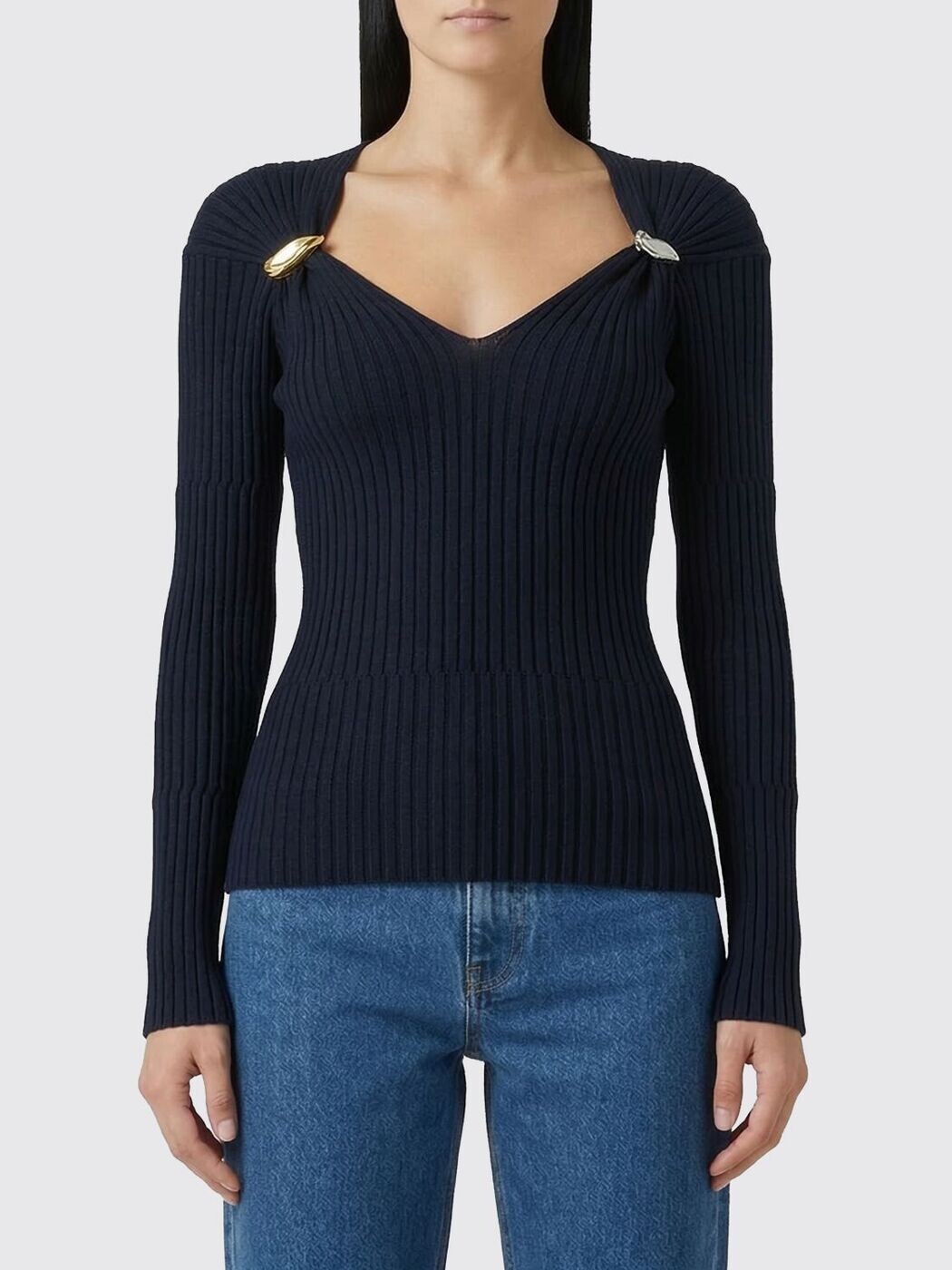 ボッテガ ヴェネタ BOTTEGA VENETA プルオーバー 編み物御召しもの レディース 青碧 Knitwear 854933V2DK0 関税 貨物輸送無料 2026SS gi