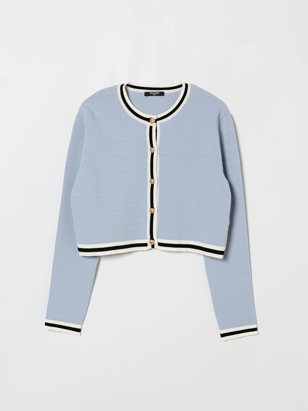 バルマン BALMAIN クルーネックジャンパー 編み物御召しもの ボーイズ 青碧 Crew neck jumpers BY9A40X012 関税 貨物輸送無料 2026SS gi